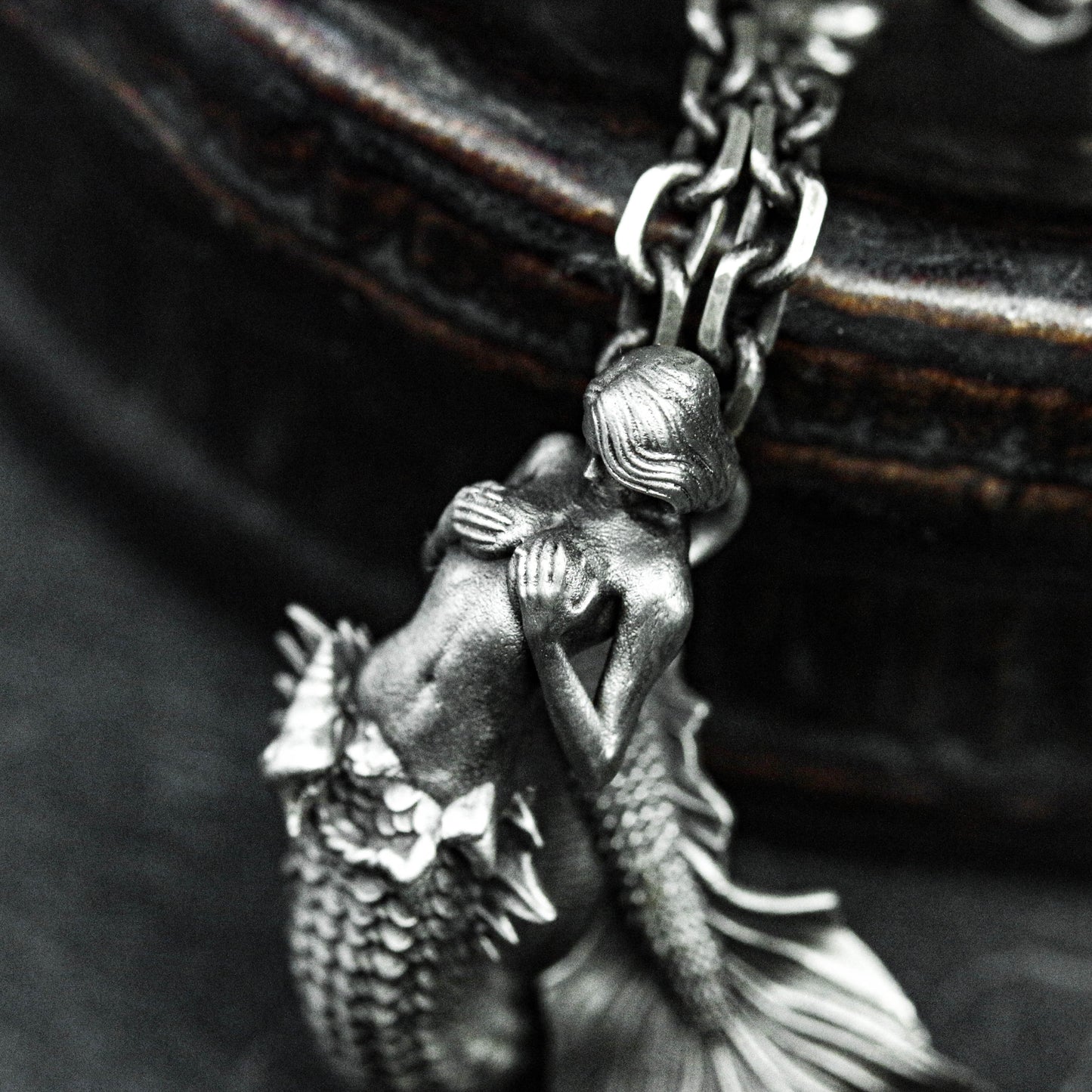 Serpent Mermaid Pendant - 925 Sterling Silver Handmade
