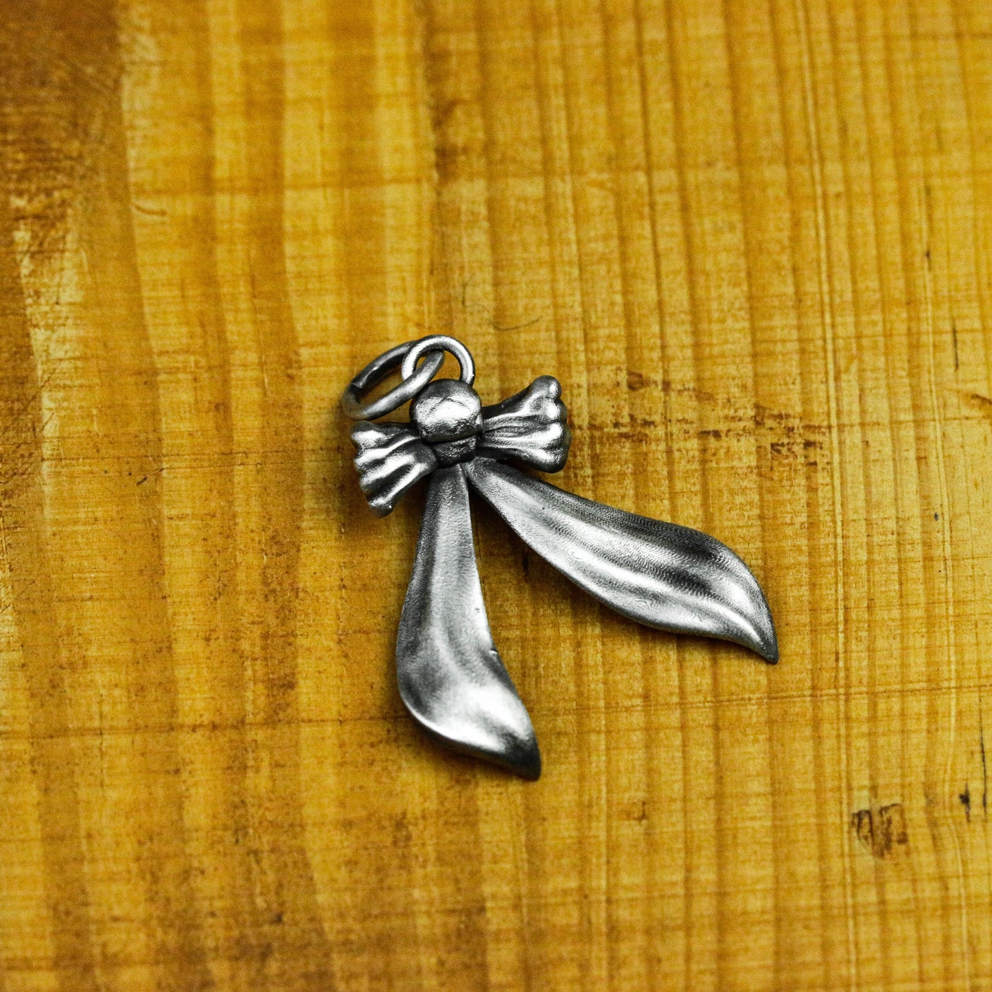 Ribbon Skull Pendant - 925 Sterling Silver Handmade