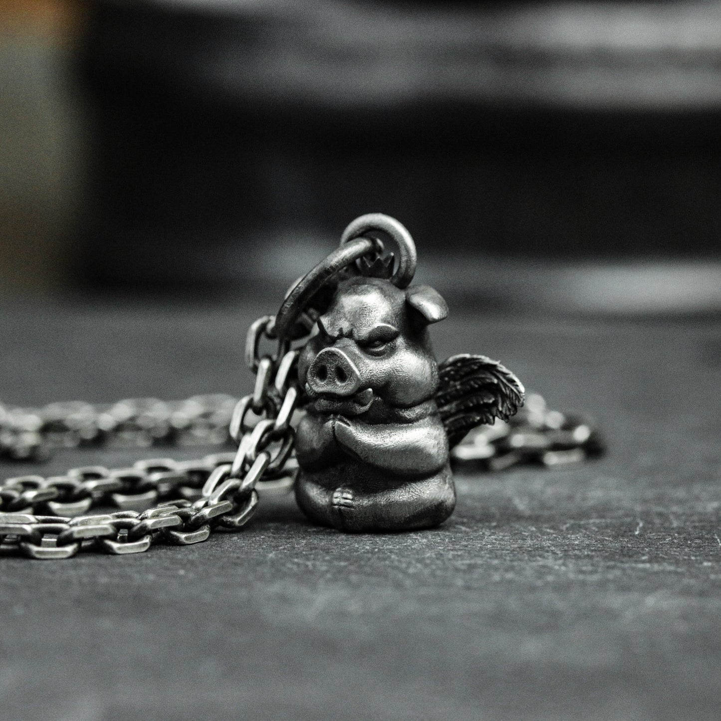 Winged Pig Pendant - 925 Sterling Silver Handmade