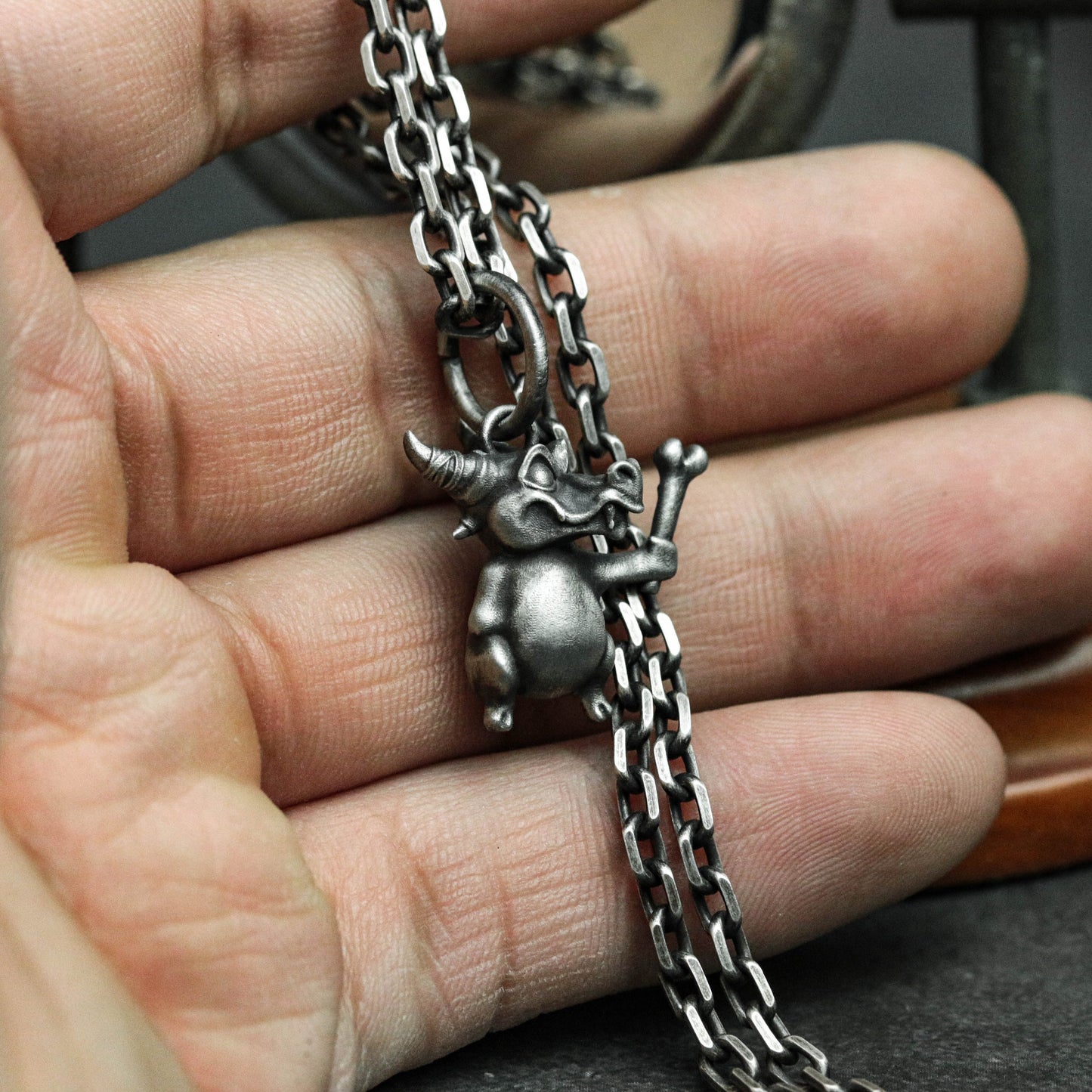 Goblin Warrior Pendant - 925 Sterling Silver Handmade