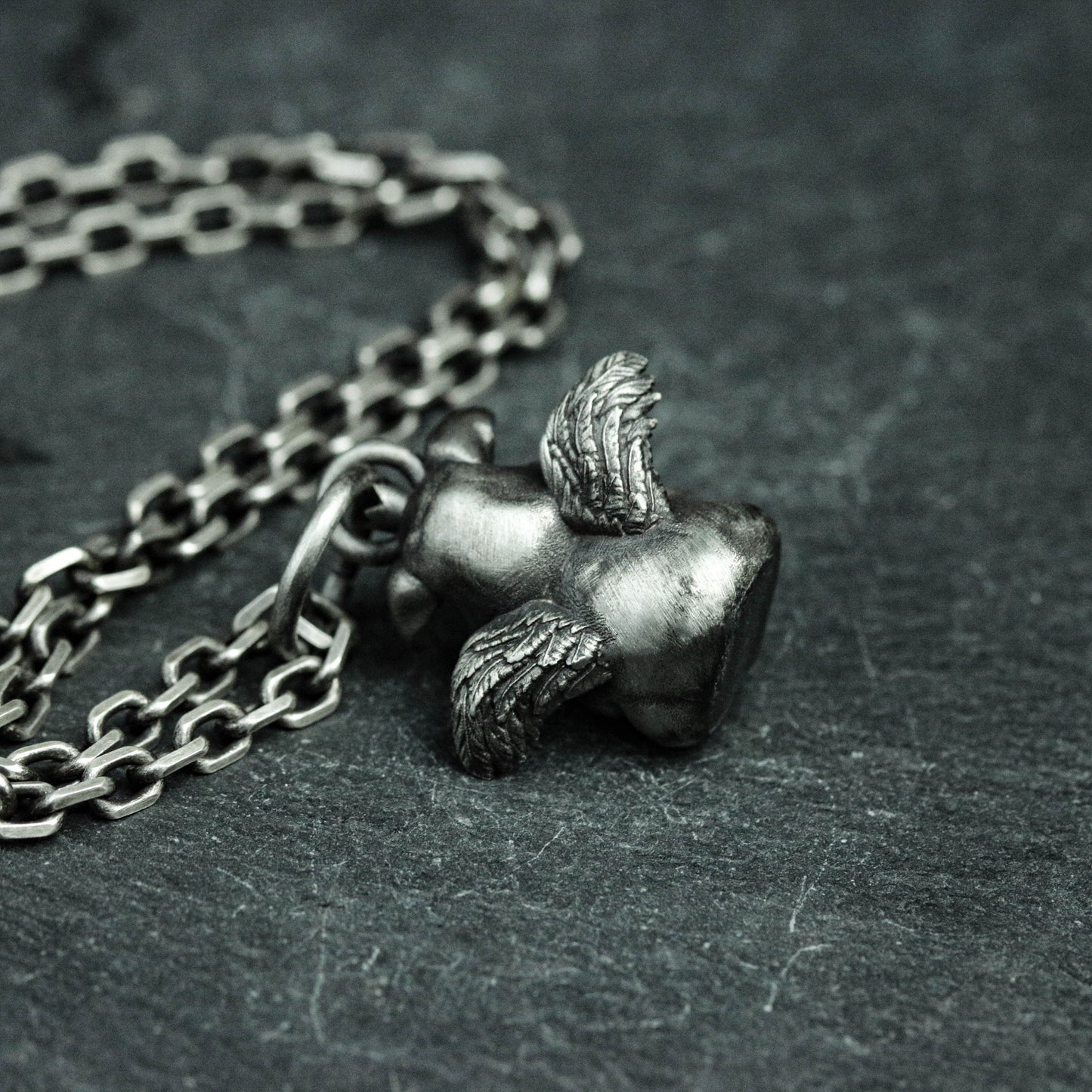 Winged Pig Pendant - 925 Sterling Silver Handmade