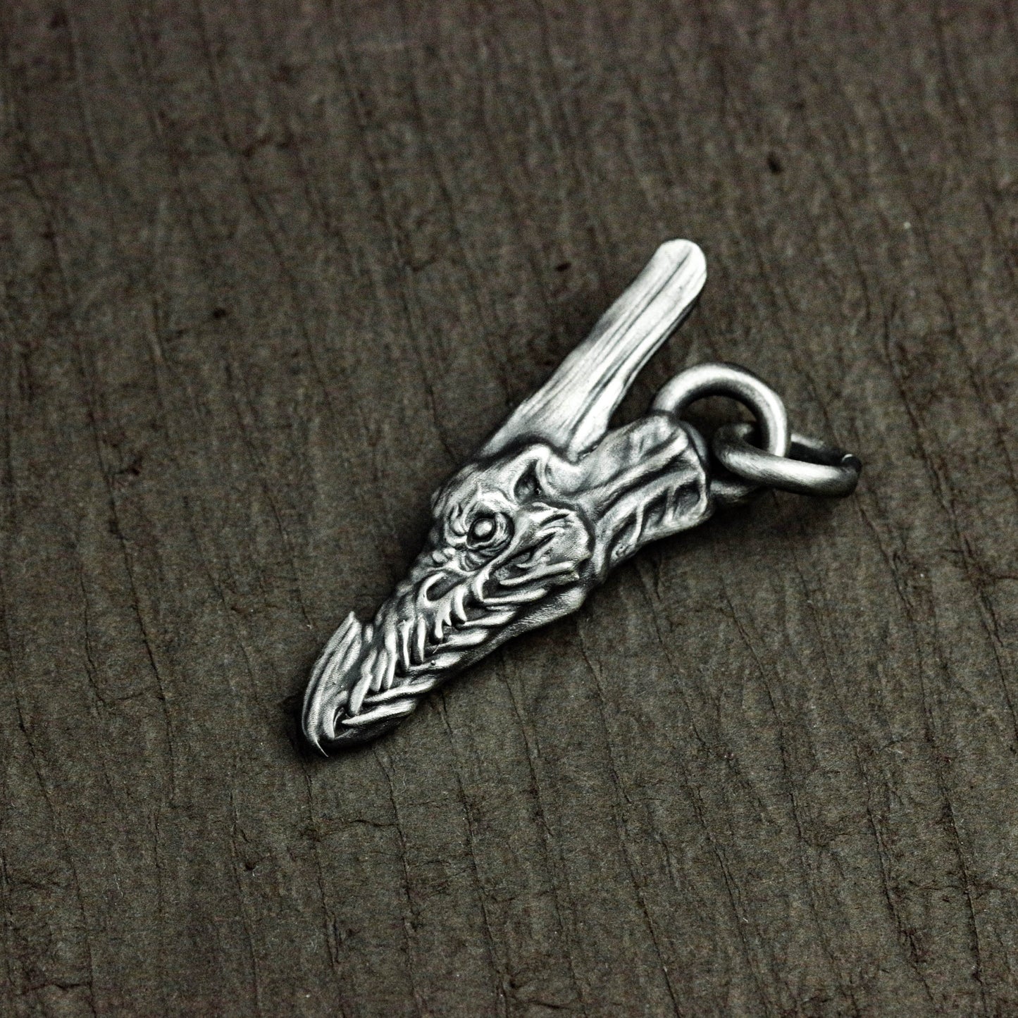 Demonic Dragon Head Pendant - 925 Sterling Silver Handmade