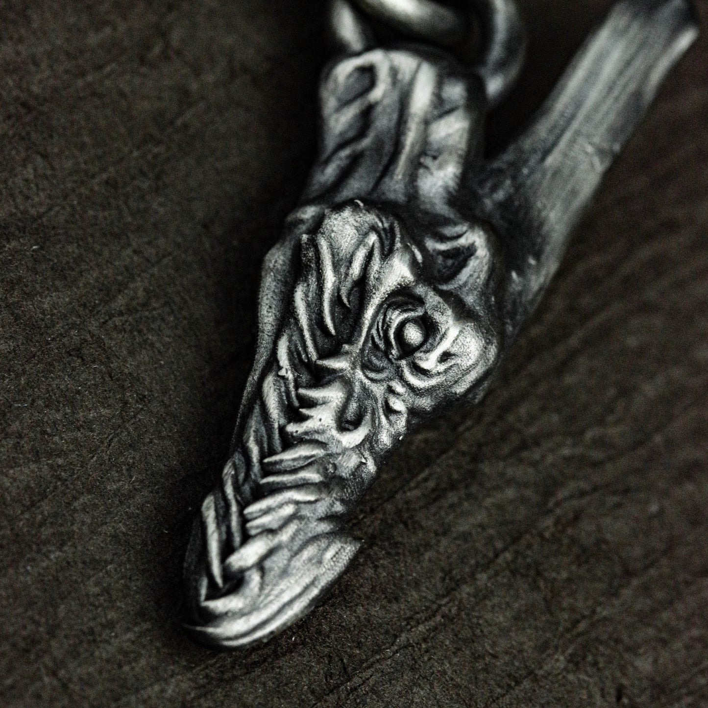 Demonic Dragon Head Pendant - 925 Sterling Silver Handmade