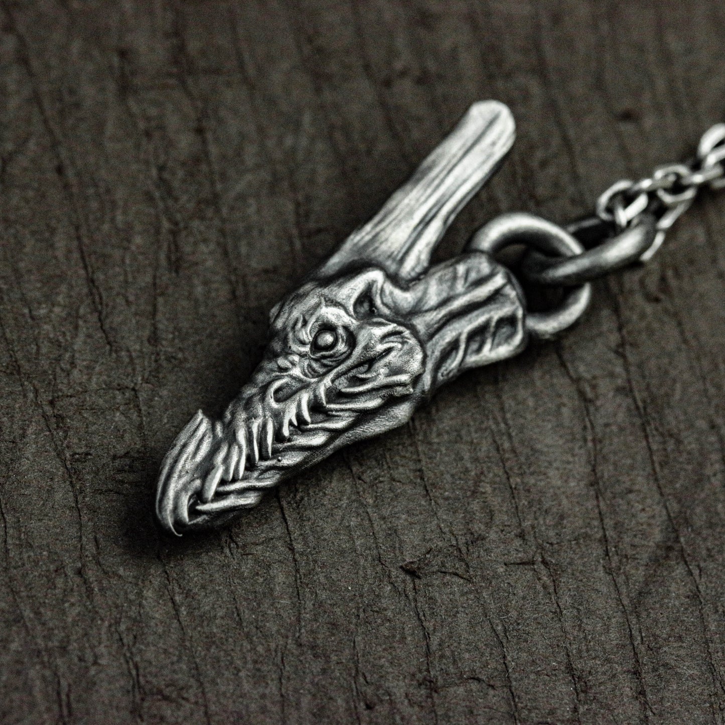 Demonic Dragon Head Pendant - 925 Sterling Silver Handmade