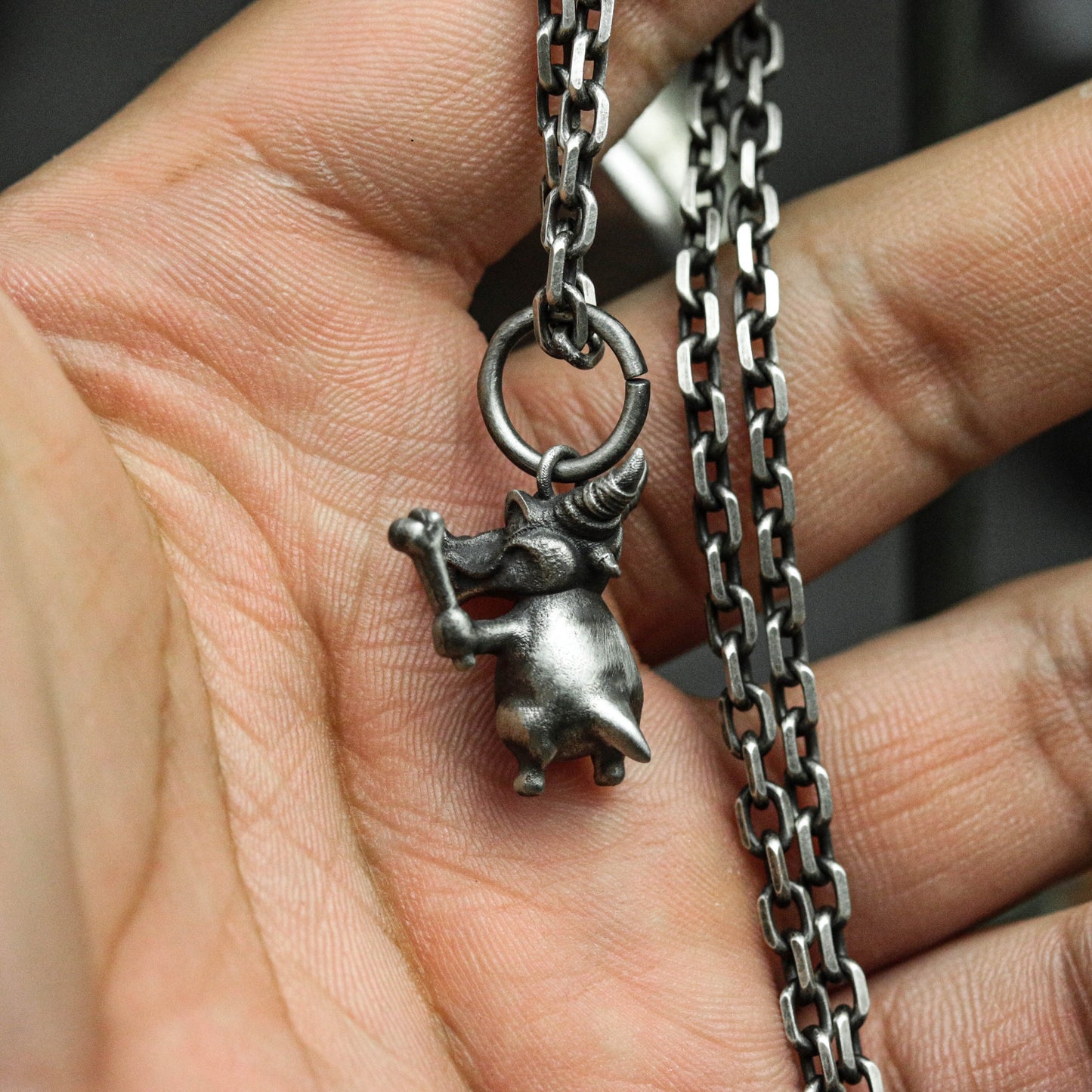 Goblin Warrior Pendant - 925 Sterling Silver Handmade