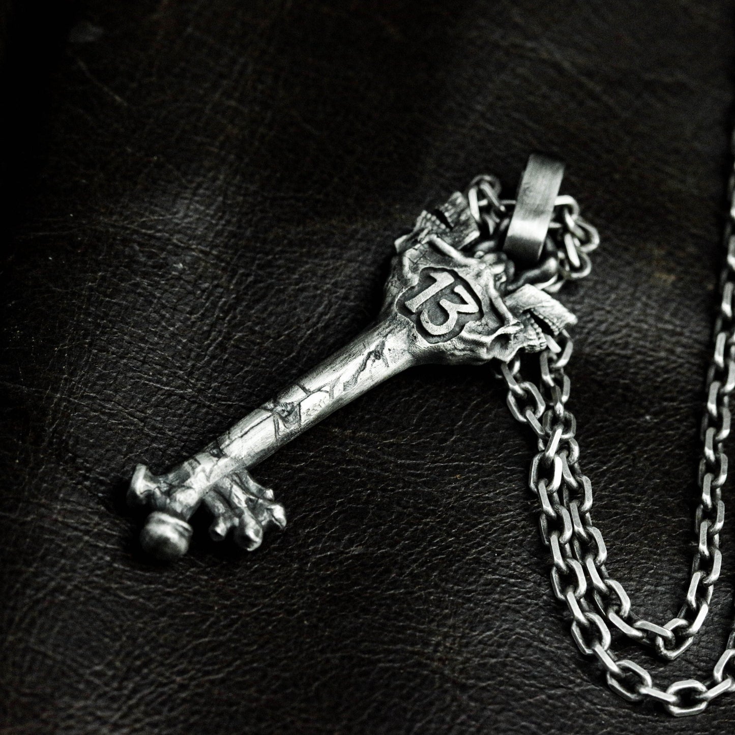 Skeleton Key Pendant - 925 Sterling Silver Handmade