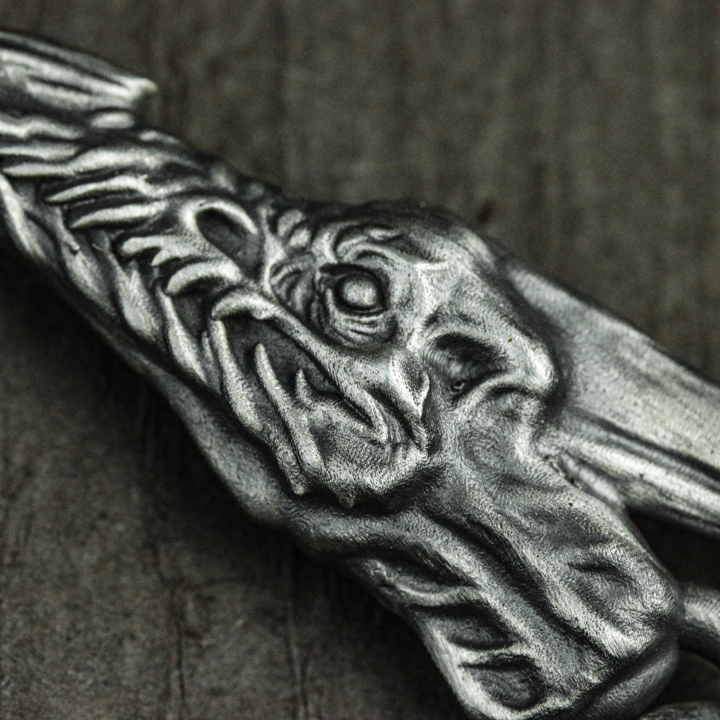 Demonic Dragon Head Pendant - 925 Sterling Silver Handmade