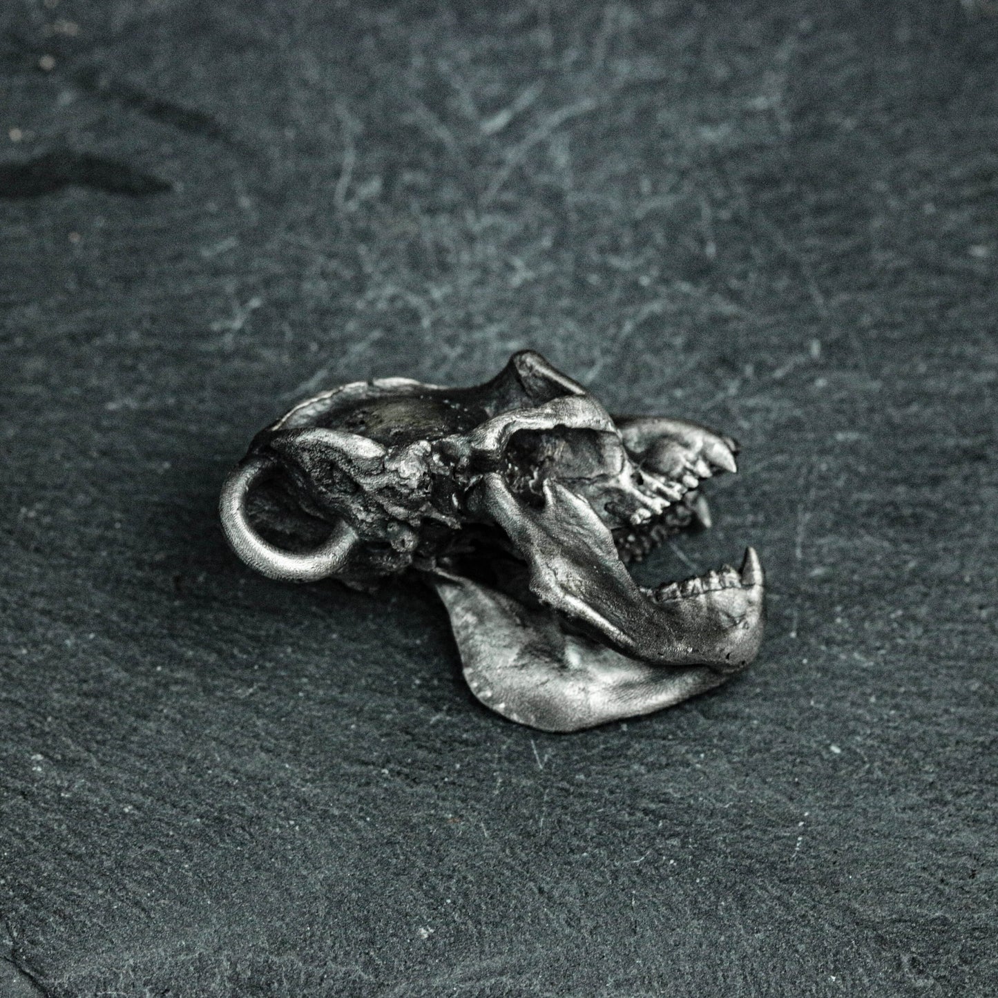 Howling Baboon Skull Pendant - 925 Sterling Silver Handmade