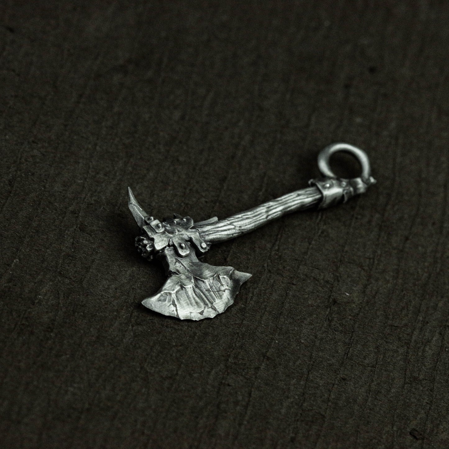 Miniature Battle Axe Pendant - 925 Sterling Silver Handmade
