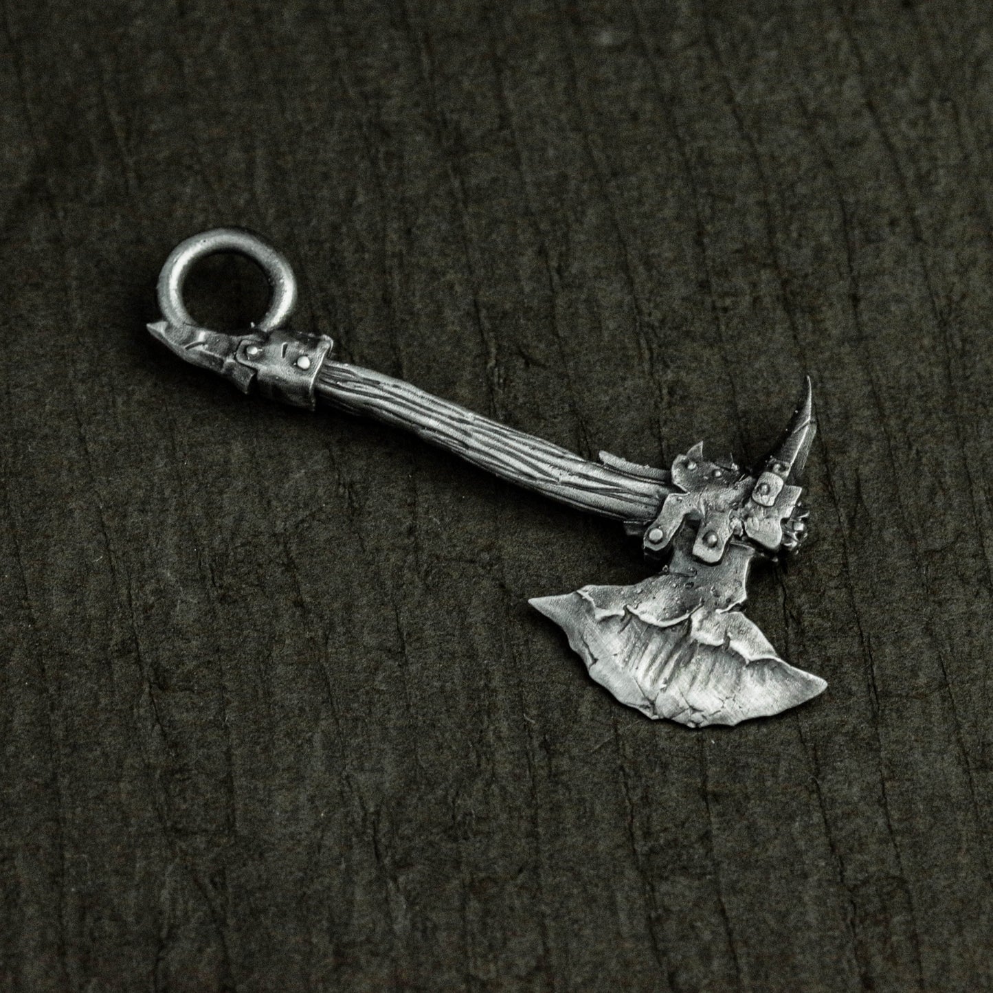 Miniature Battle Axe Pendant - 925 Sterling Silver Handmade