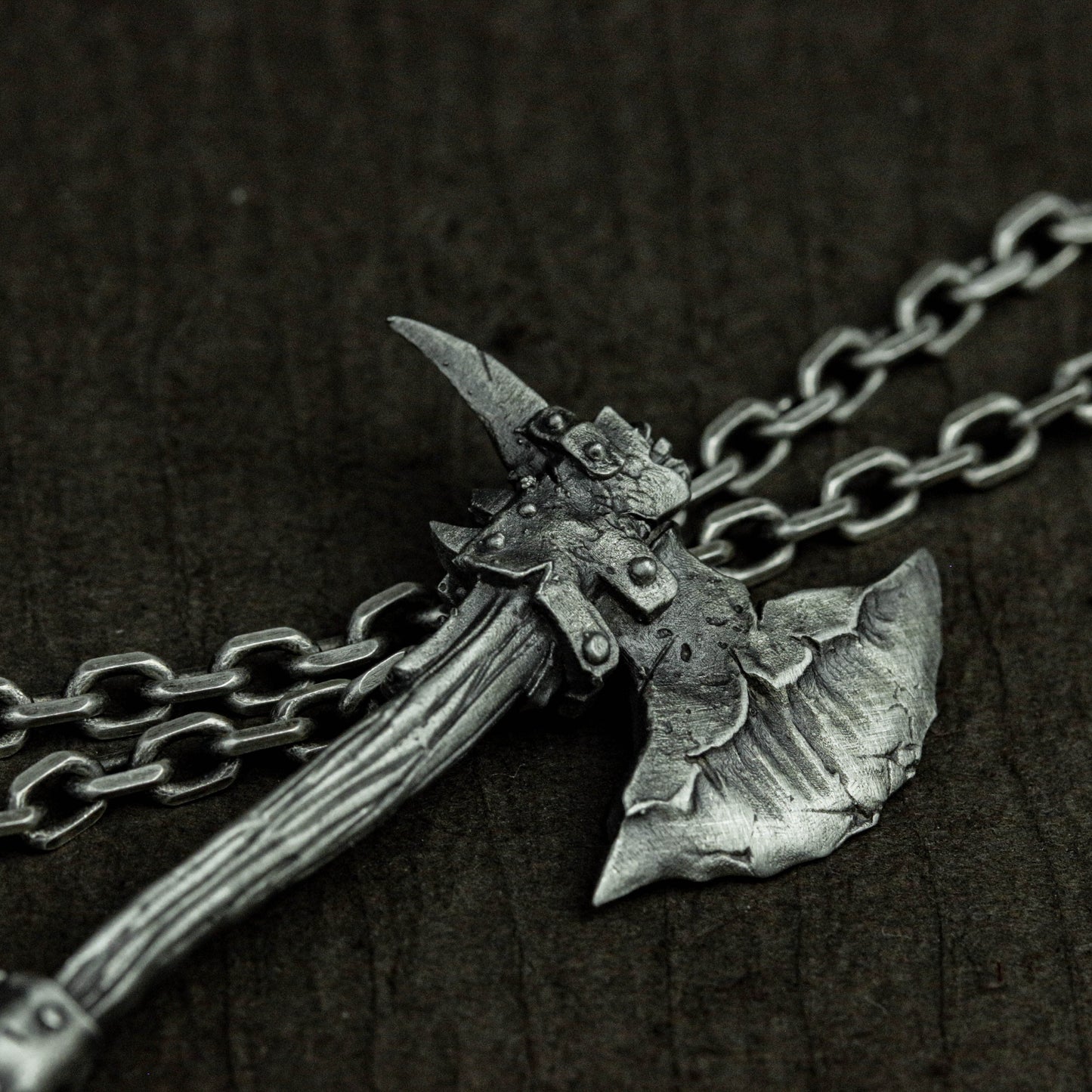 Miniature Battle Axe Pendant - 925 Sterling Silver Handmade