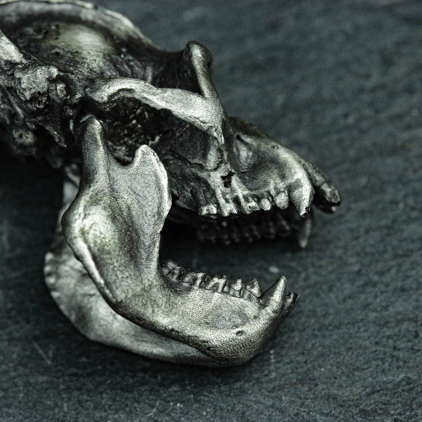Howling Baboon Skull Pendant - 925 Sterling Silver Handmade