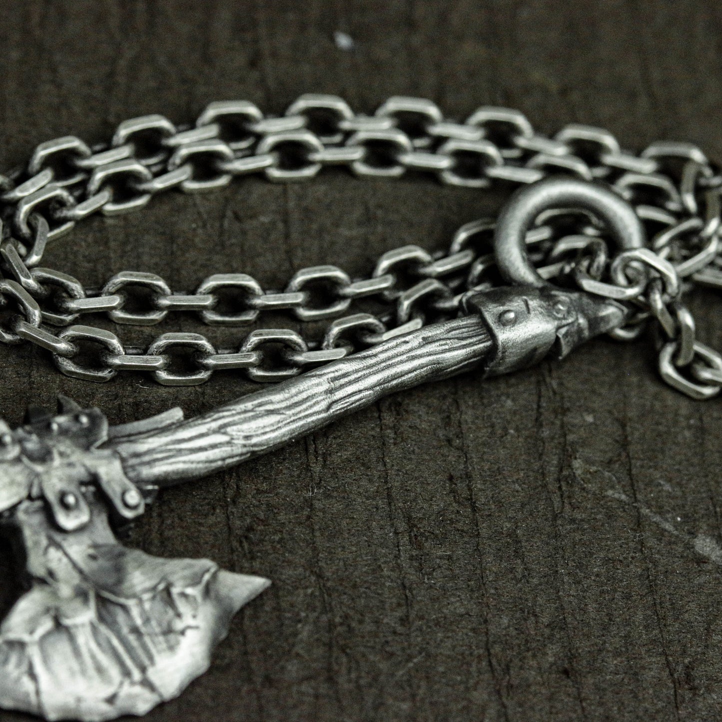 Miniature Battle Axe Pendant - 925 Sterling Silver Handmade