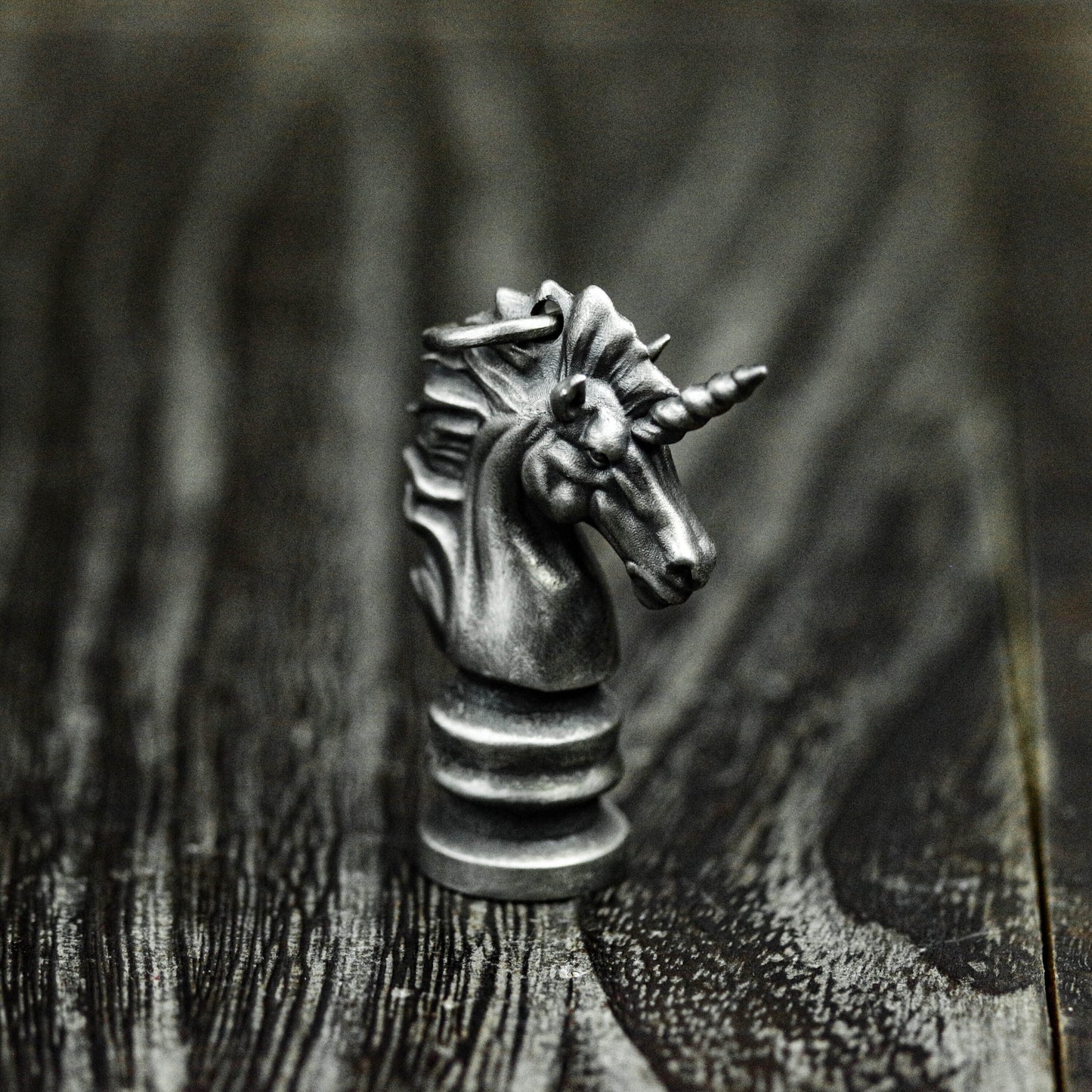 Unicorn Chess Knight Pendant - 925 Sterling Silver Handmade