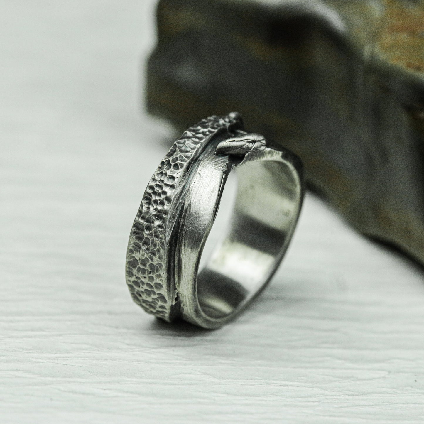 Runic Path 925 Silver Handmade Ring ¨C Engraved Ancient Symbols