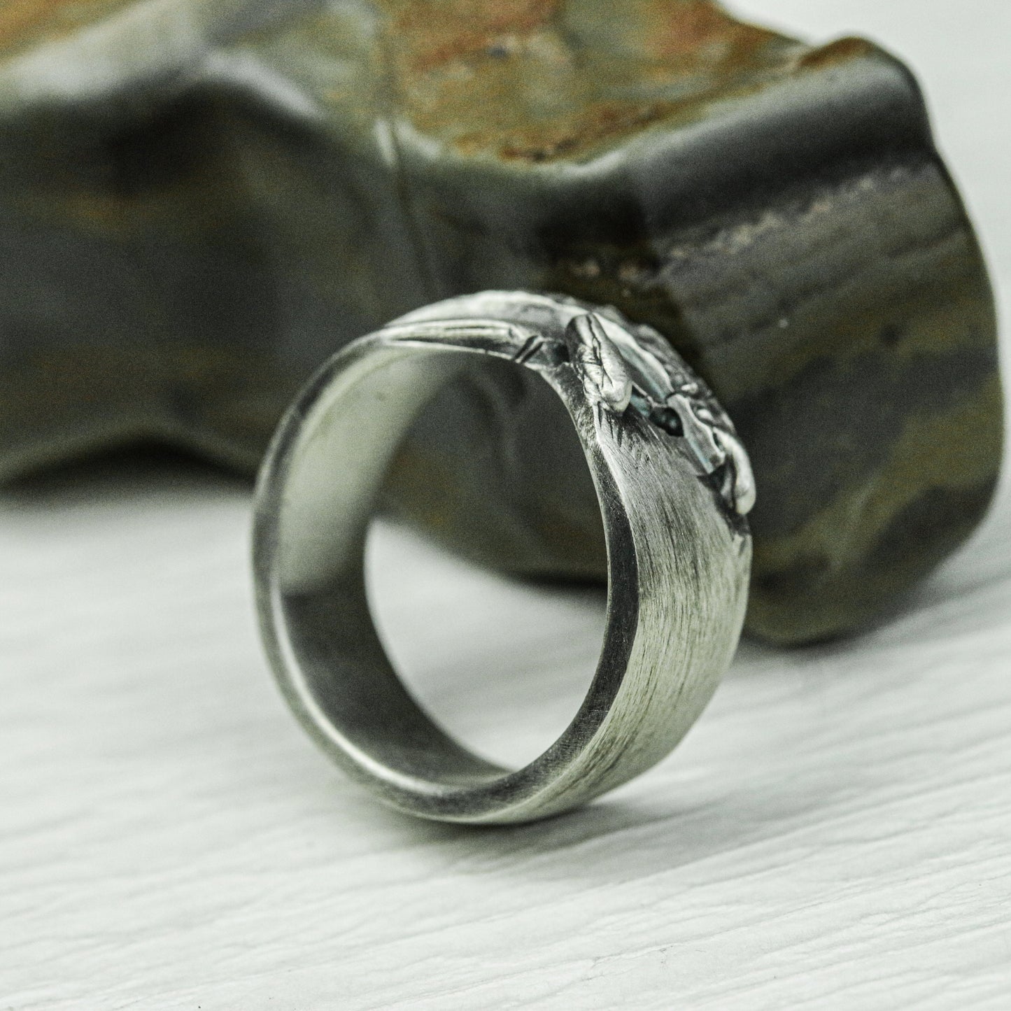 Runic Path 925 Silver Handmade Ring ¨C Engraved Ancient Symbols
