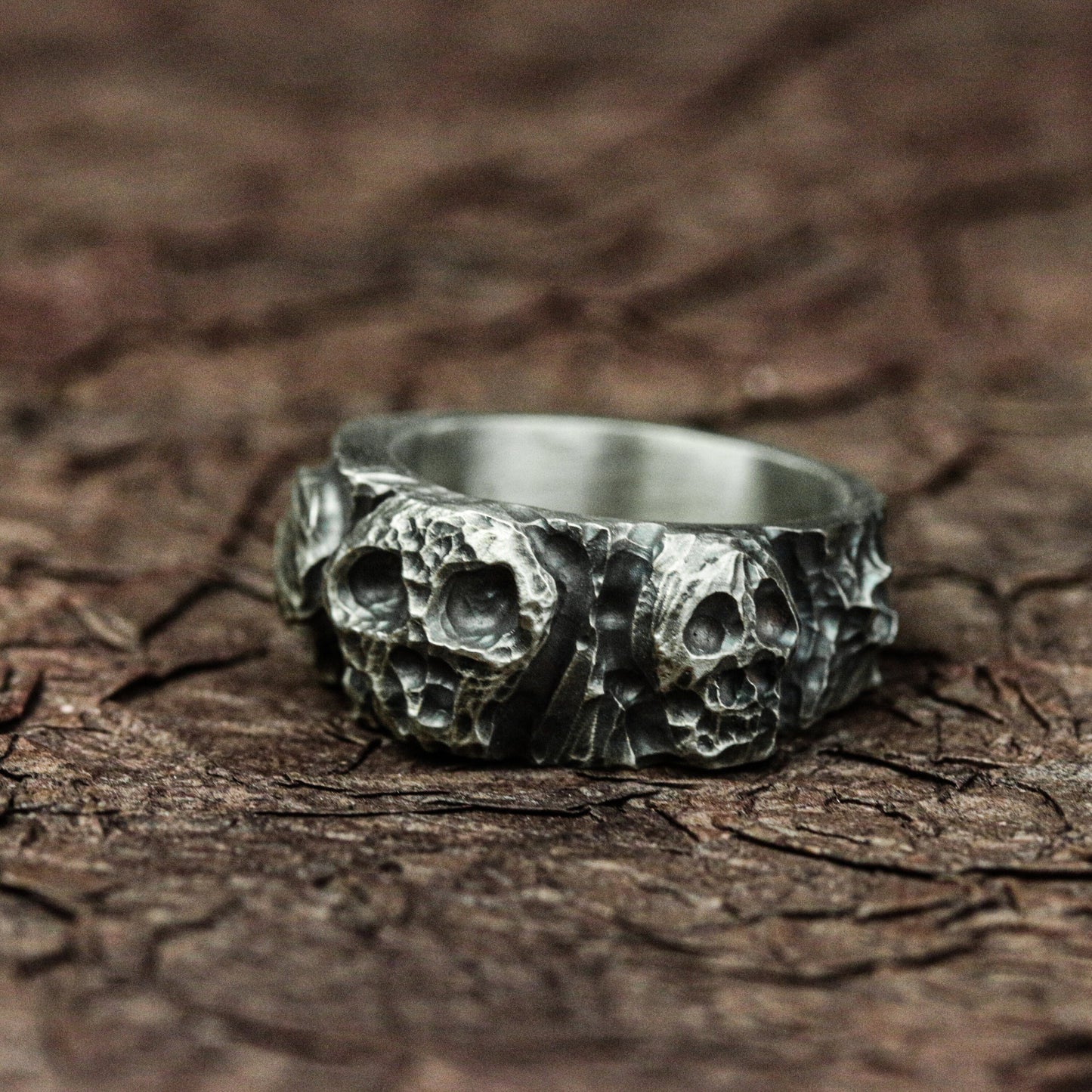 Eternal Guardian 925 Silver Handmade Ring ¨C Gothic Skull Protector