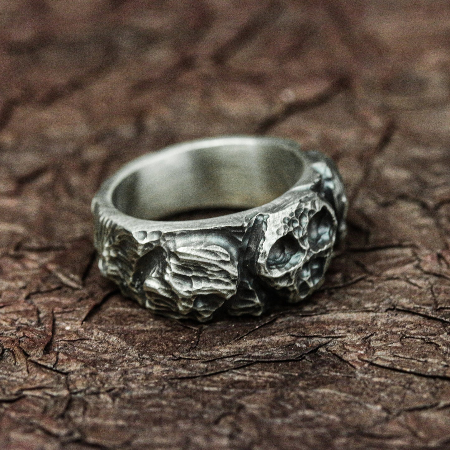Eternal Guardian 925 Silver Handmade Ring ¨C Gothic Skull Protector