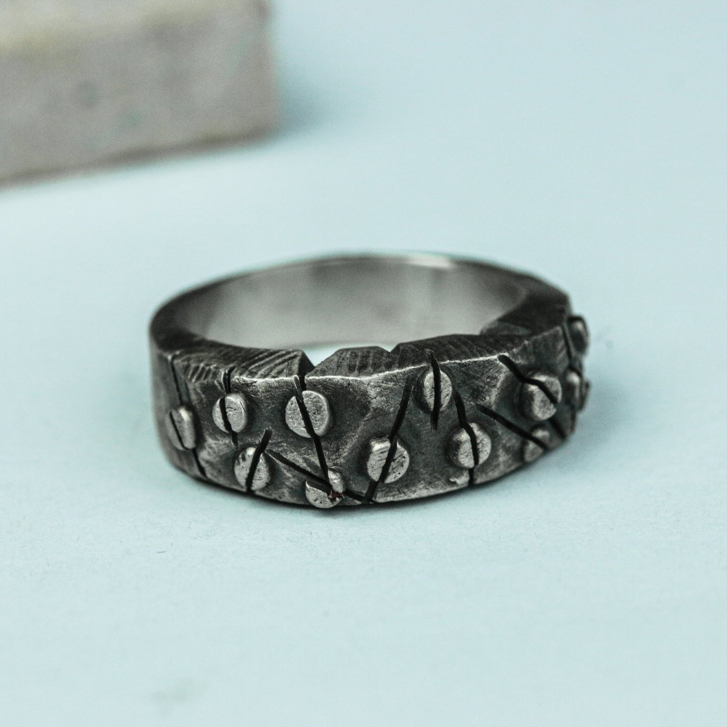 Worn Relic 925 Silver Handmade Ring ¨C Textured Ancient Band