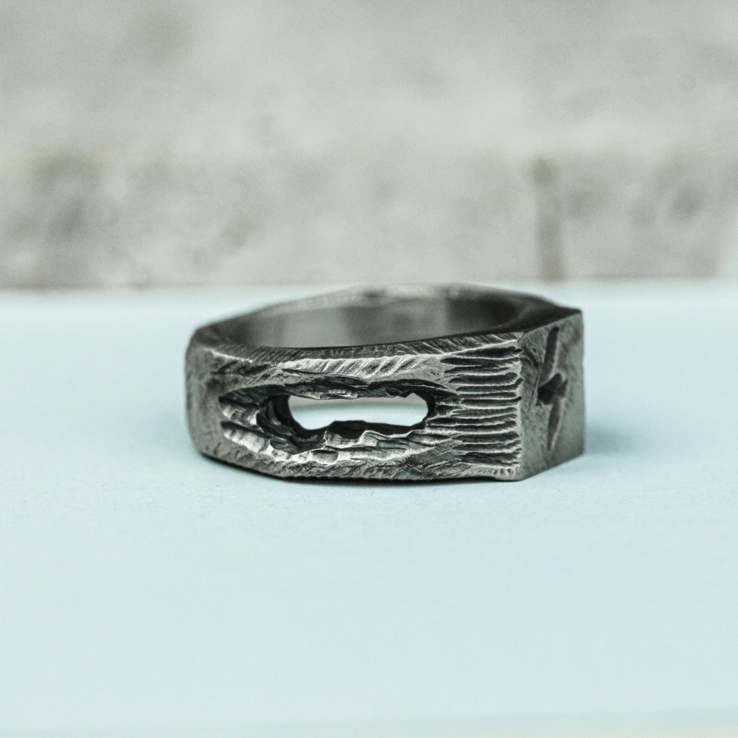 Celestial Etch 925 Silver Handmade Ring ¨C Cosmic Engraved Symbol