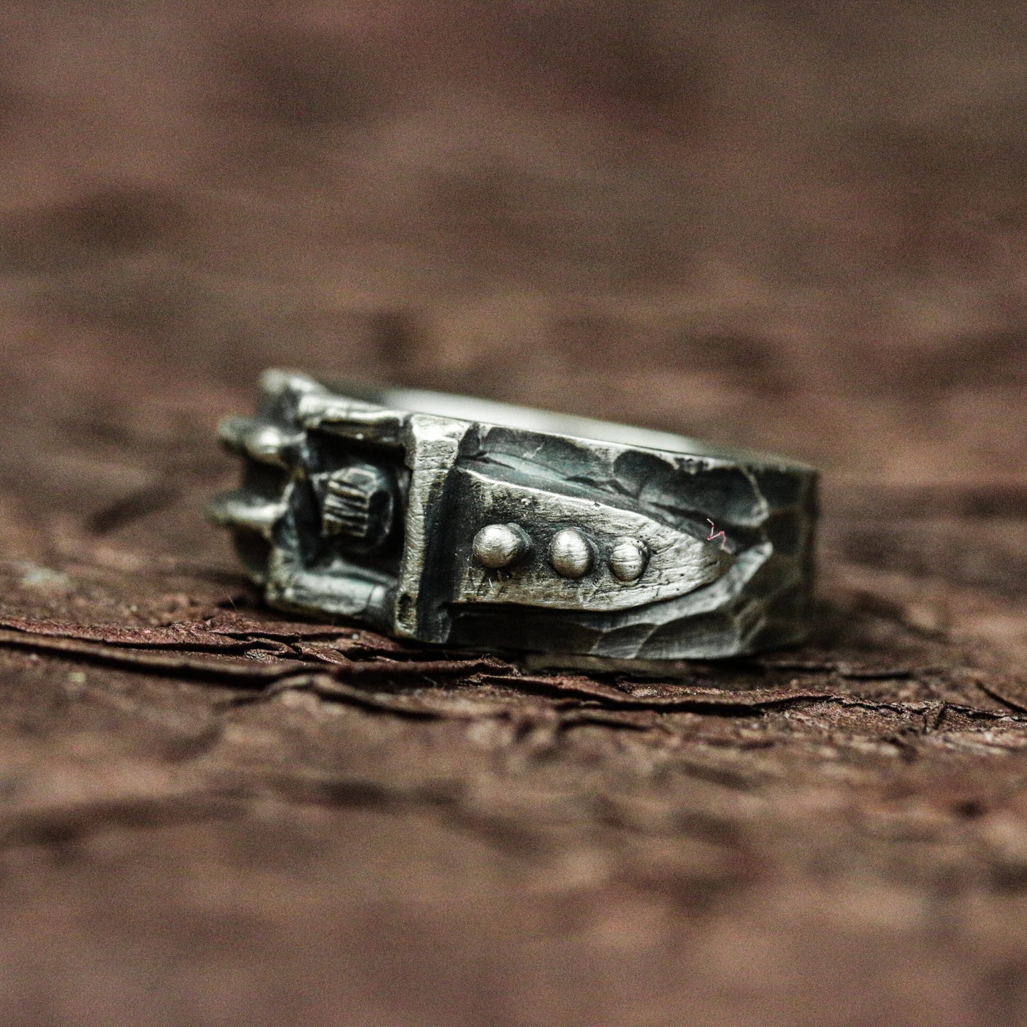 Infernal Skull 925 Silver Handmade Ring ¨C Gothic Warrior Band