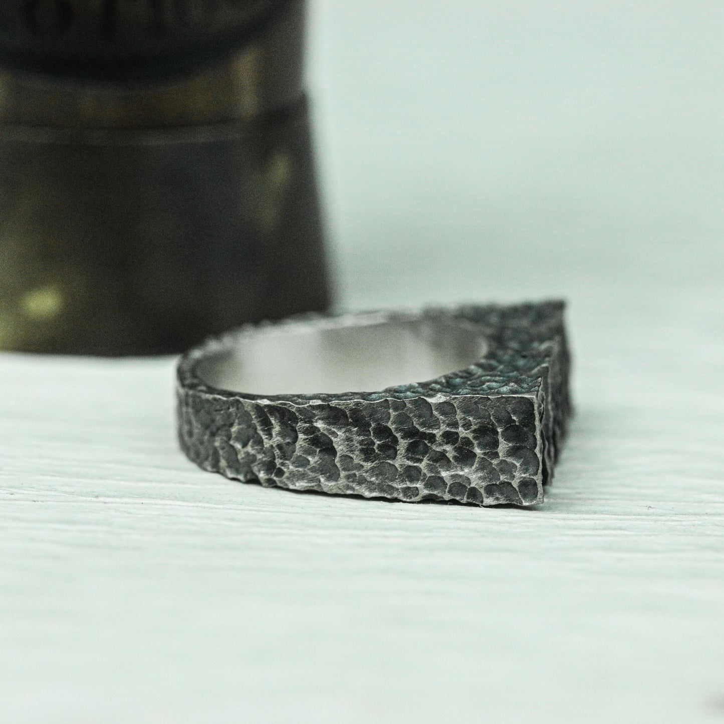 Jagged Edge 925 Silver Handmade Ring ¨C Brutalist Rough Finish