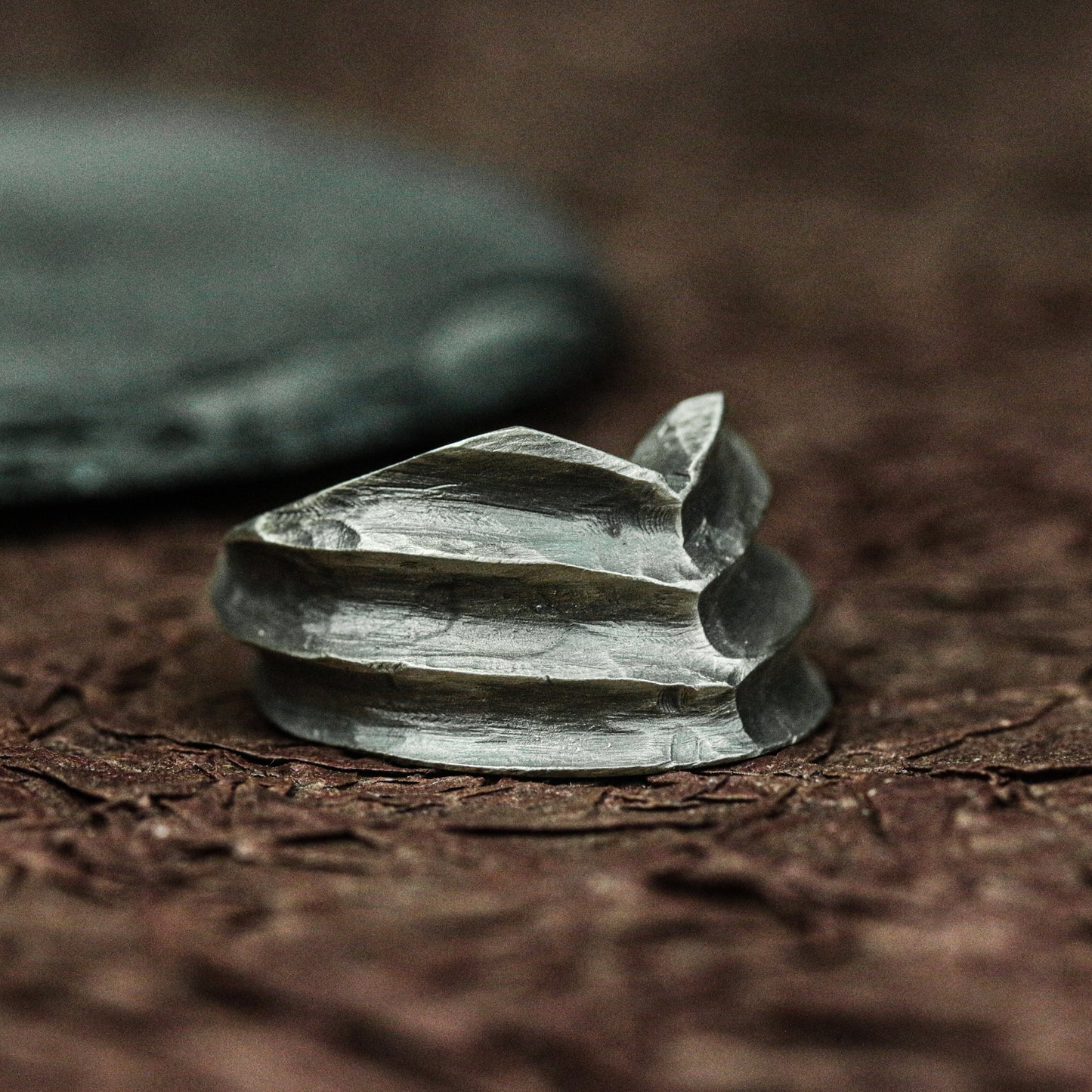 Handcrafted Silver Torn Spiral Ring