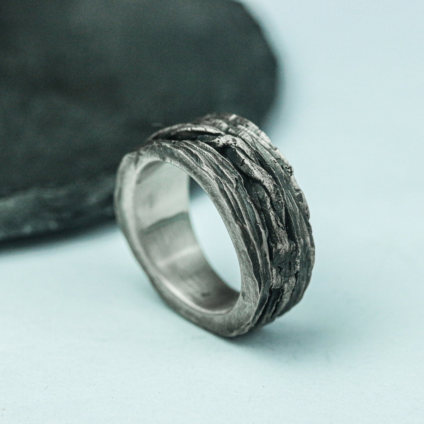 Twin Spire 925 Silver Handmade Ring ¨C Architectural Gothic Band