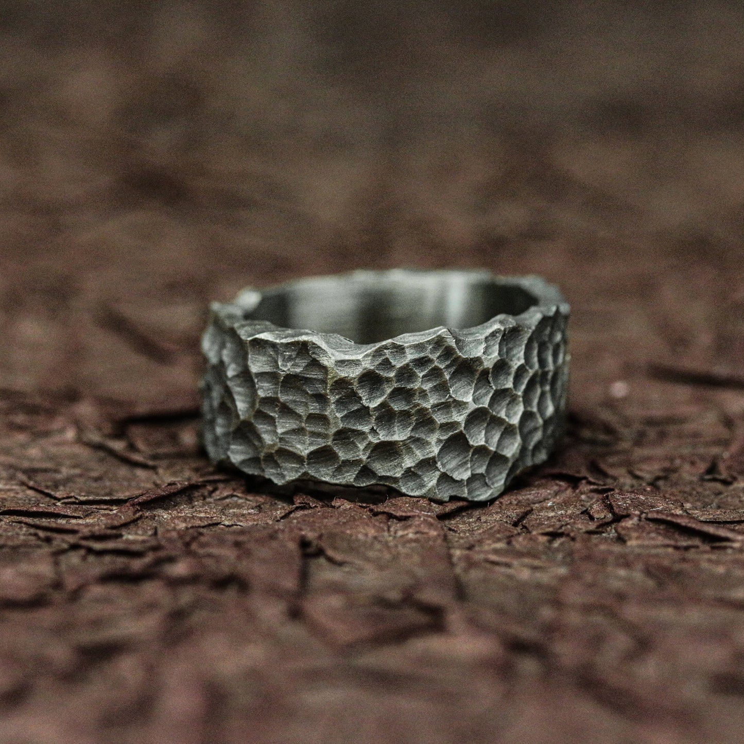 Worn Relic 925 Silver Handmade Ring ¨C Textured Ancient Band