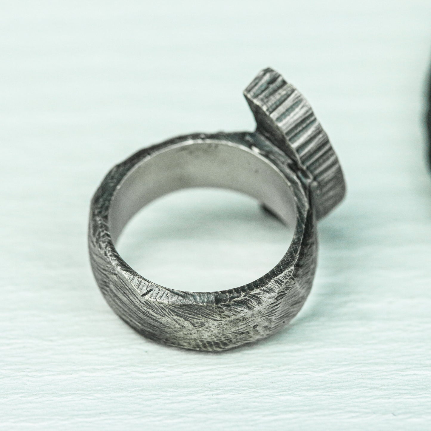 Crescent Fang 925 Silver Handmade Ring ¨C Occult Lunar Talisman