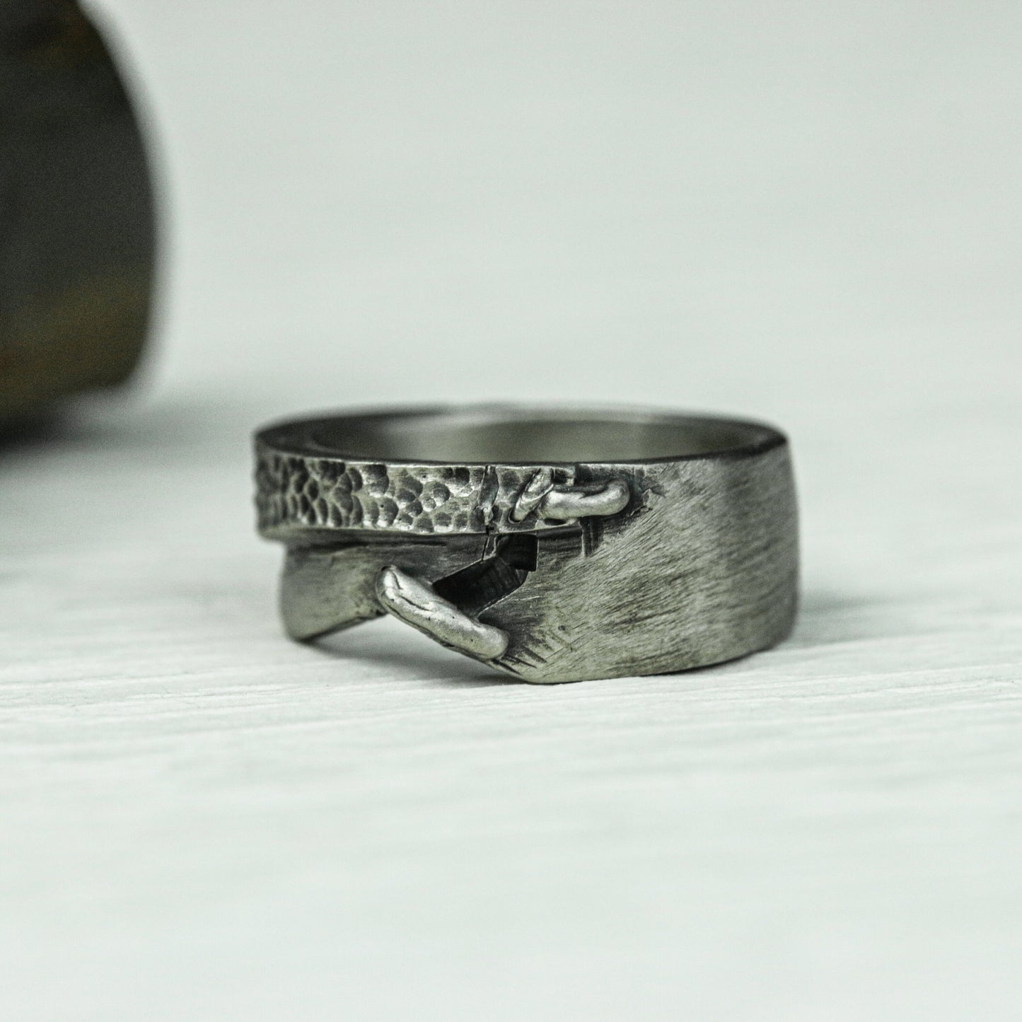 Runic Path 925 Silver Handmade Ring ¨C Engraved Ancient Symbols