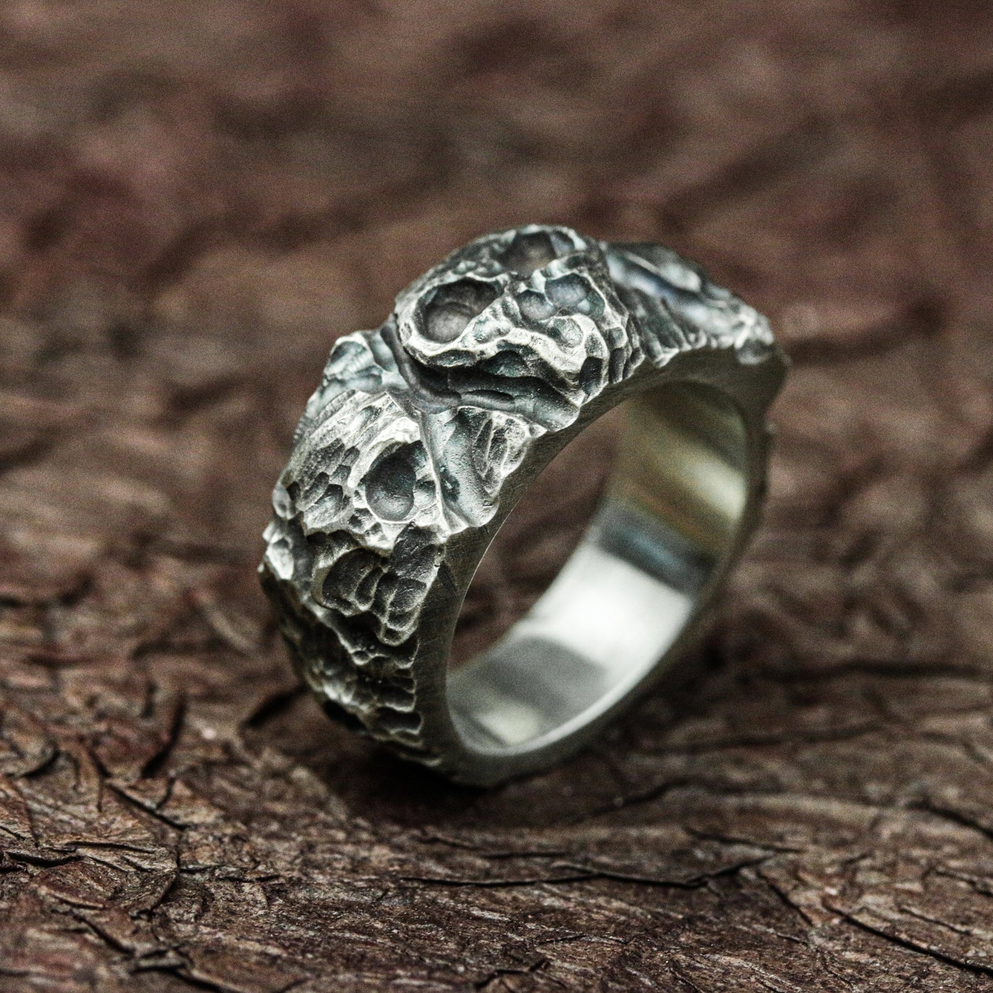 Eternal Guardian 925 Silver Handmade Ring ¨C Gothic Skull Protector