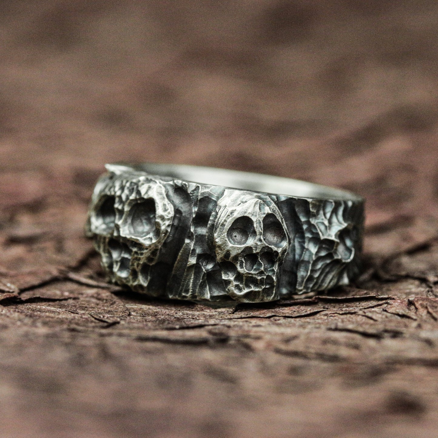 Eternal Guardian 925 Silver Handmade Ring ¨C Gothic Skull Protector
