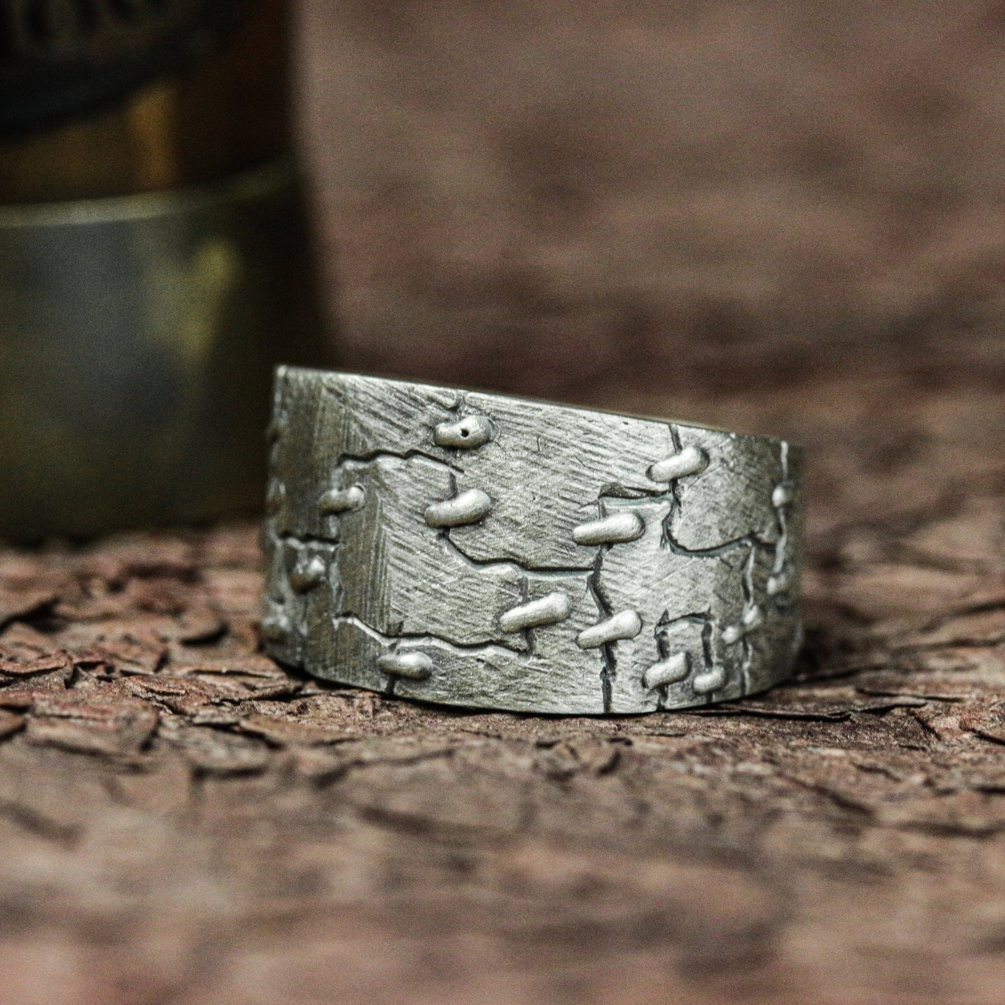 Ancient Glyph 925 Silver Handmade Ring ¨C Enigmatic Symbol Band