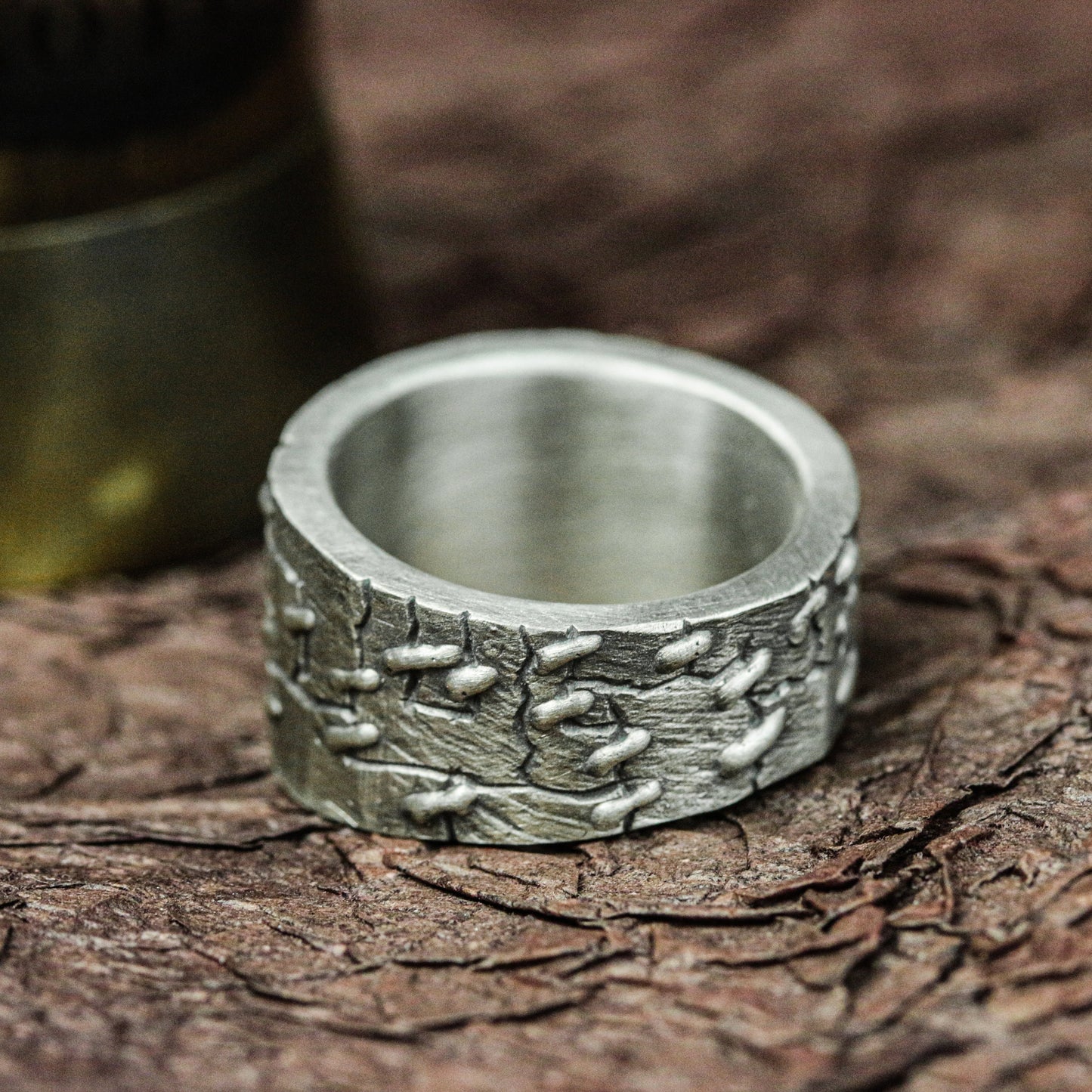 Ancient Glyph 925 Silver Handmade Ring ¨C Enigmatic Symbol Band