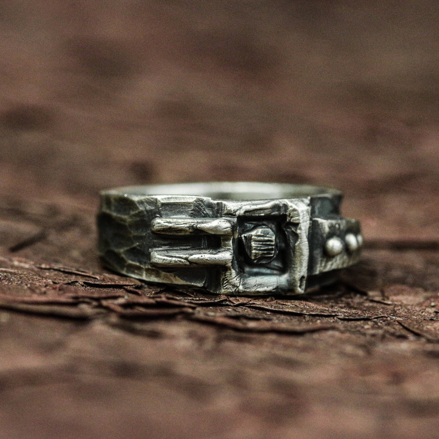 Infernal Skull 925 Silver Handmade Ring ¨C Gothic Warrior Band