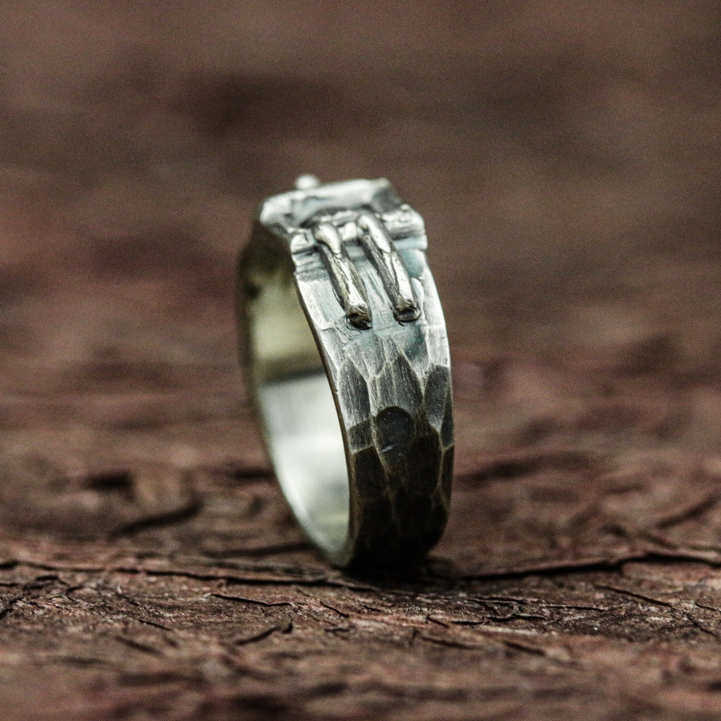Infernal Skull 925 Silver Handmade Ring ¨C Gothic Warrior Band