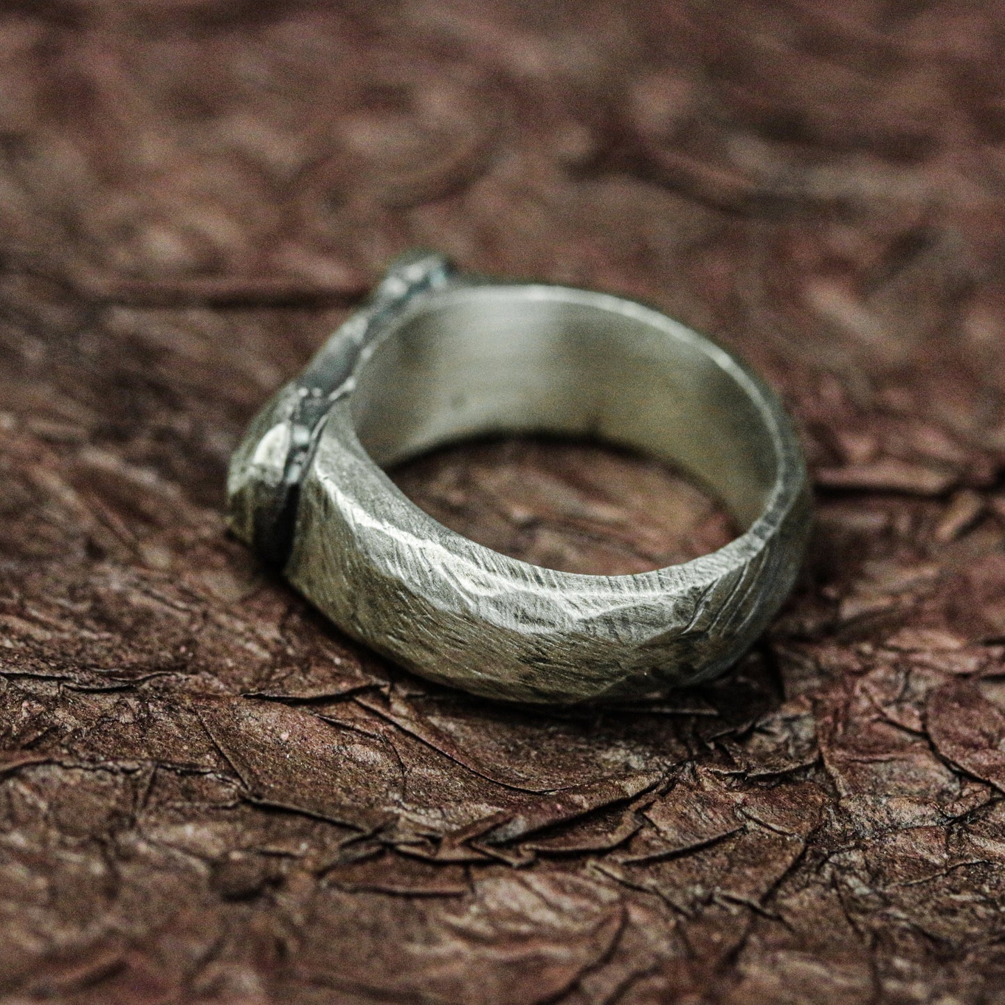 Handcrafted Silver Raw Earth Ring