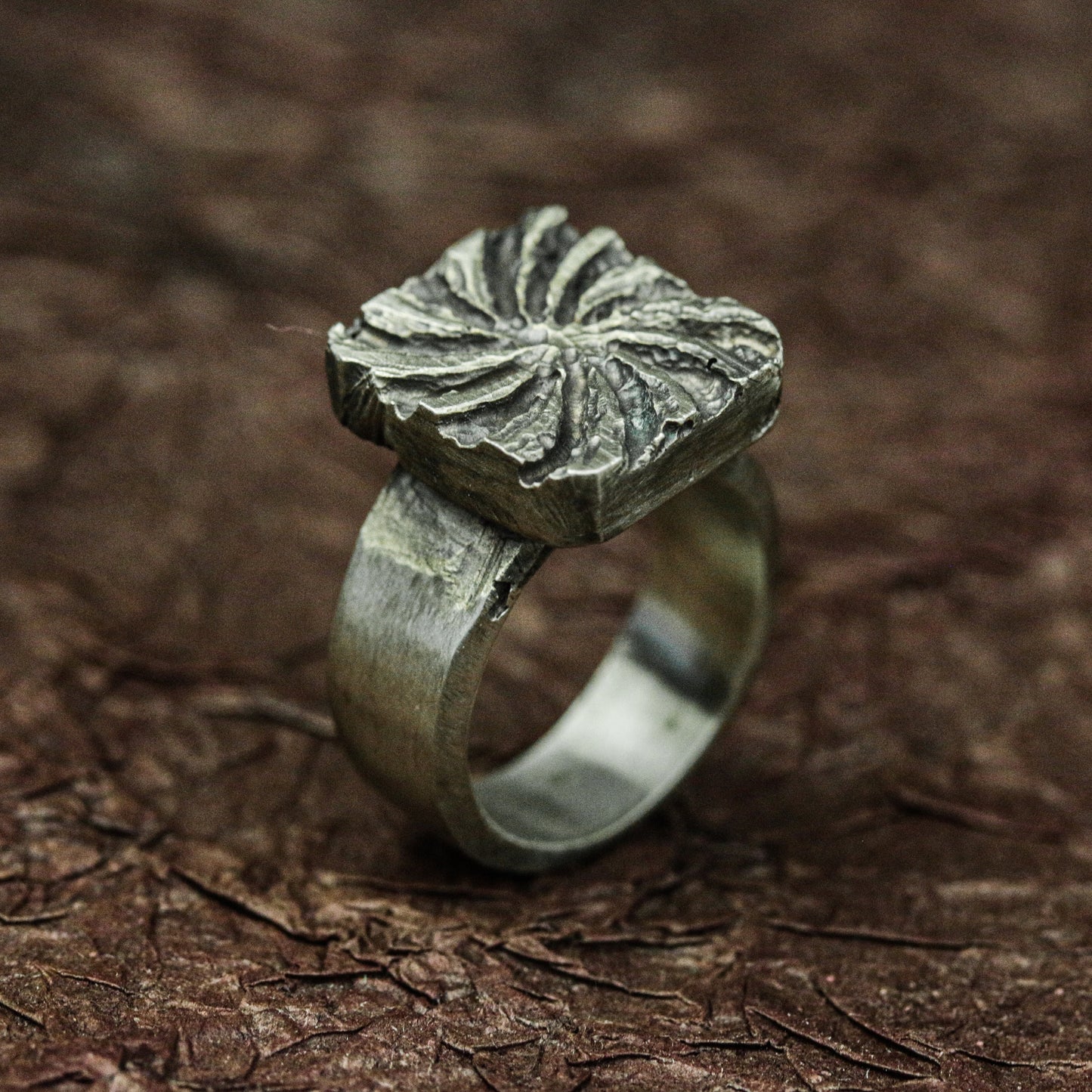 Sunburst Relic 925 Silver Handmade Ring ¨C Radiant Occult Design
