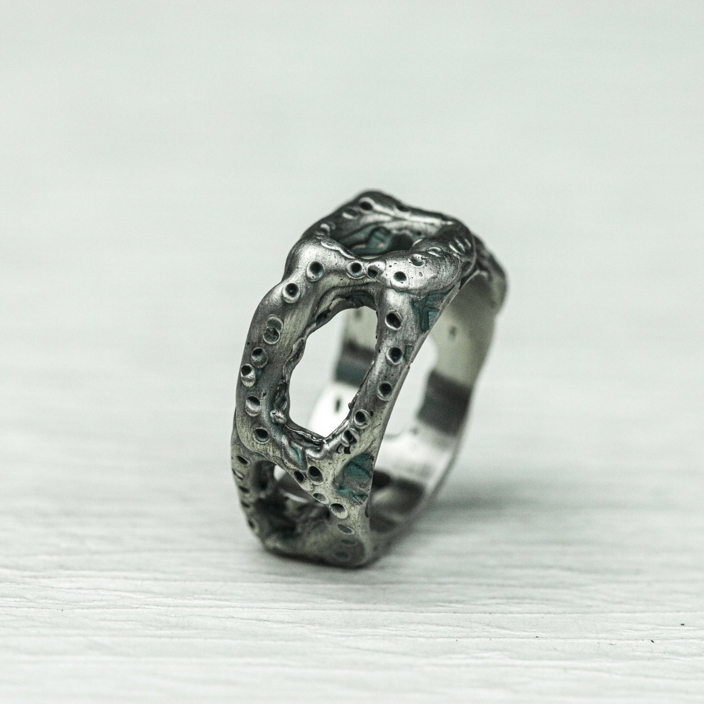 Phantom Mask 925 Silver Handmade Ring ¨C Gothic Hollow Skull