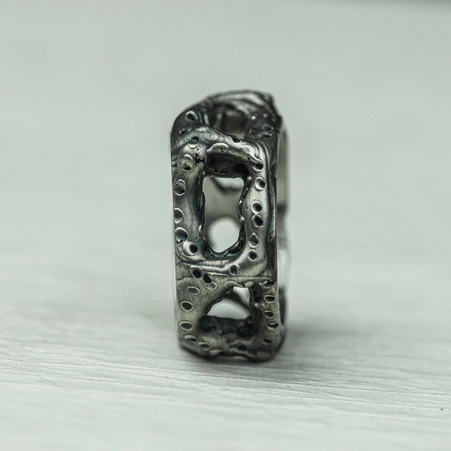 Phantom Mask 925 Silver Handmade Ring ¨C Gothic Hollow Skull