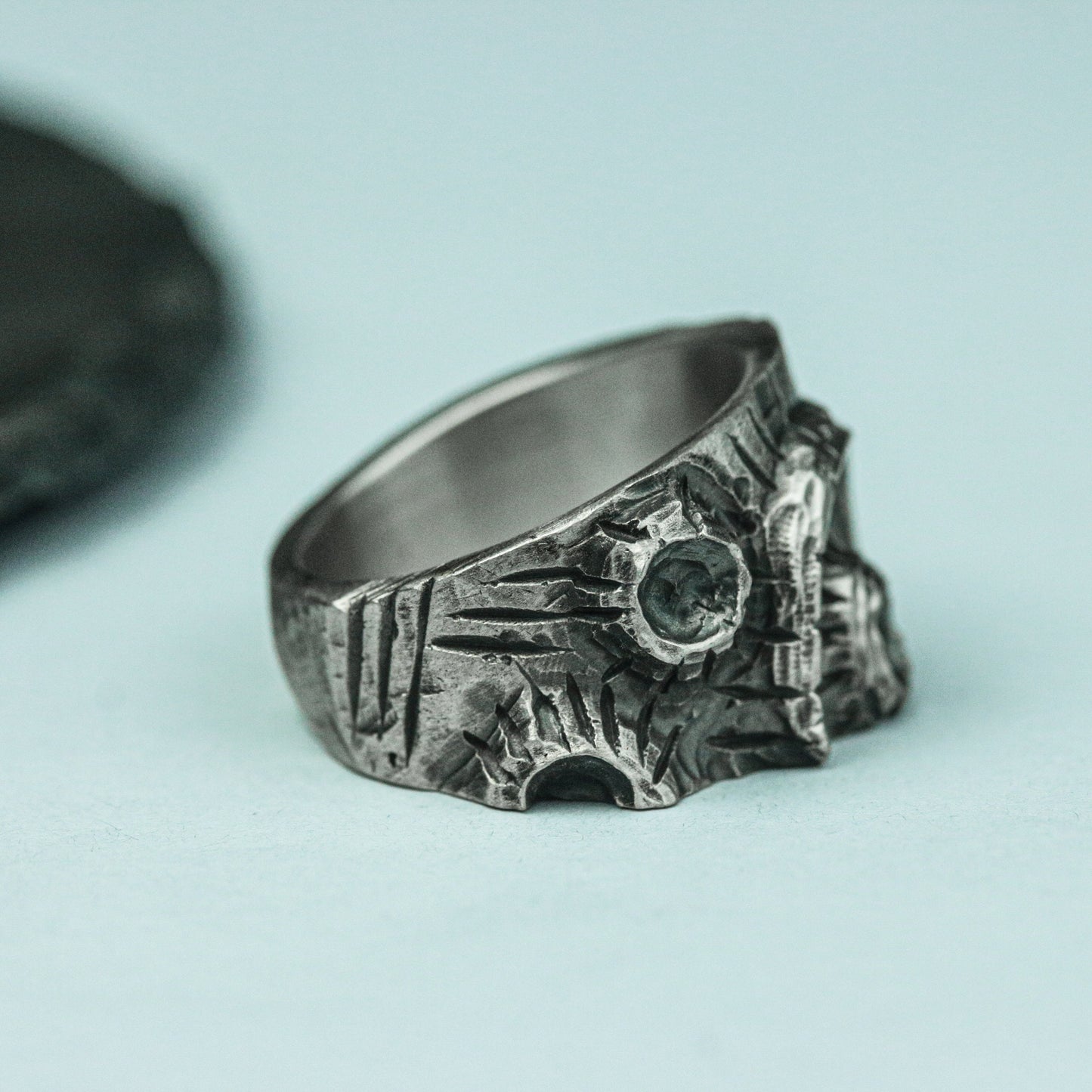 Arcane Seal 925 Silver Handmade Ring ¨C Mystic Occult Inscription