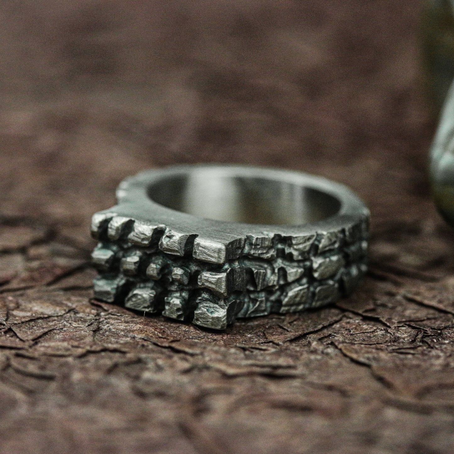 Iron Bastion 925 Silver Handmade Ring ¨C Studded Warrior Armor