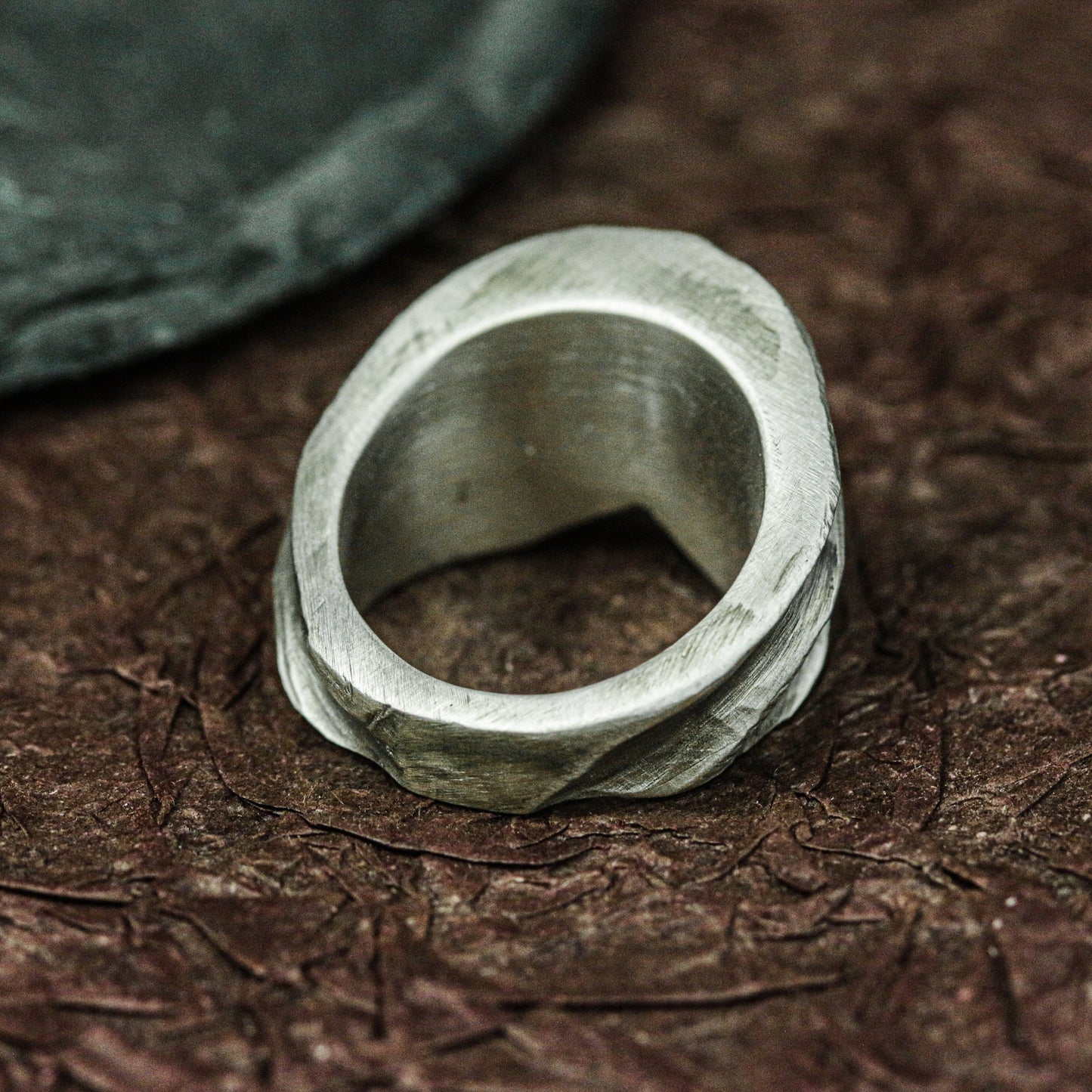 Handcrafted Silver Torn Spiral Ring