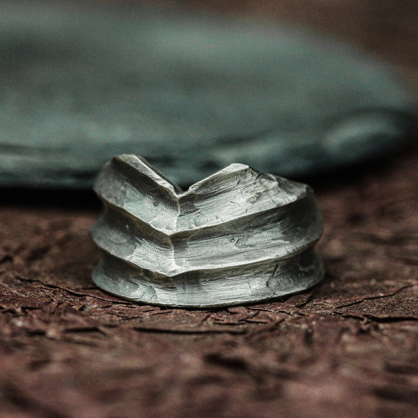 Handcrafted Silver Torn Spiral Ring