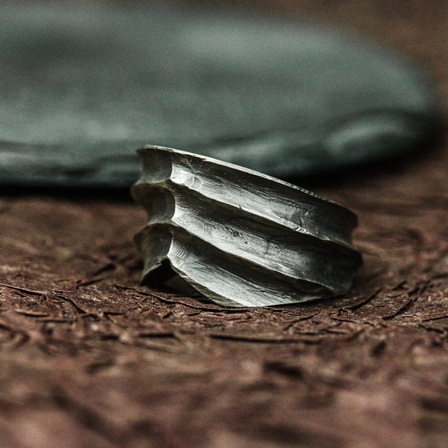 Handcrafted Silver Torn Spiral Ring