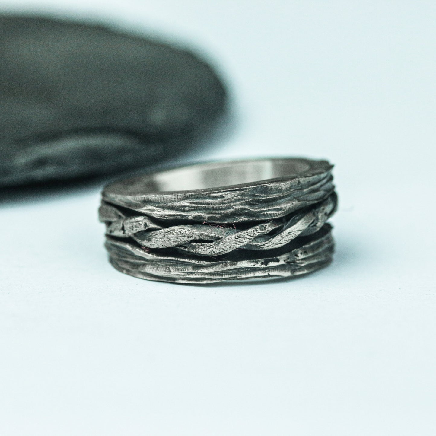 Twin Spire 925 Silver Handmade Ring ¨C Architectural Gothic Band