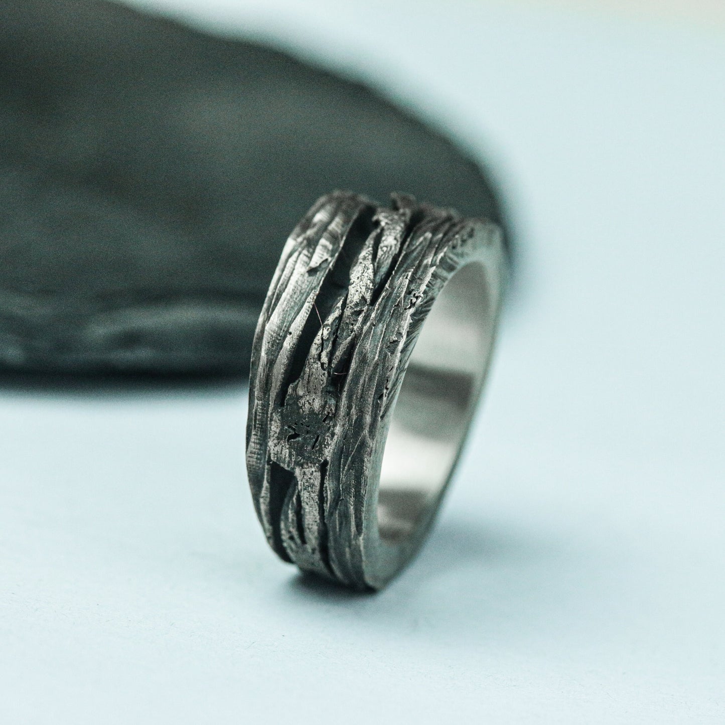 Twin Spire 925 Silver Handmade Ring ¨C Architectural Gothic Band