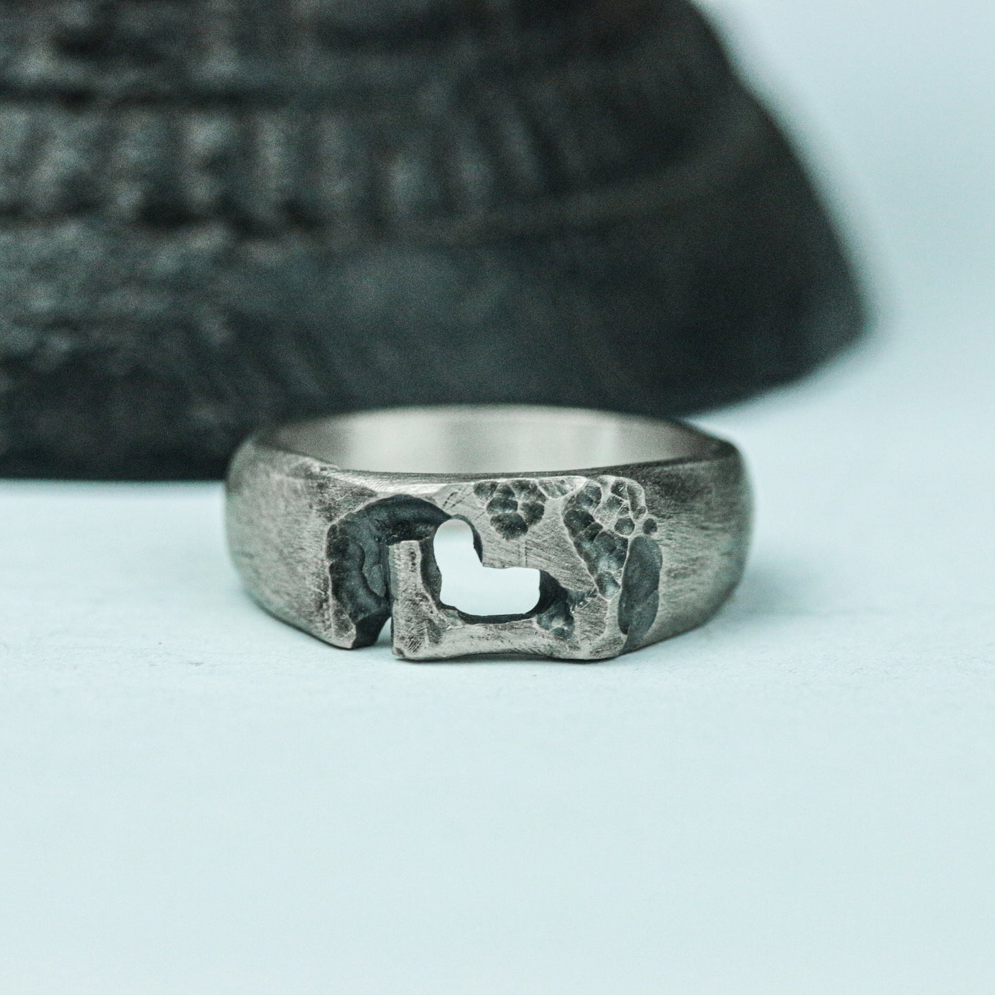Shadow Crest 925 Silver Handmade Ring ¨C Dark Gothic Emblem