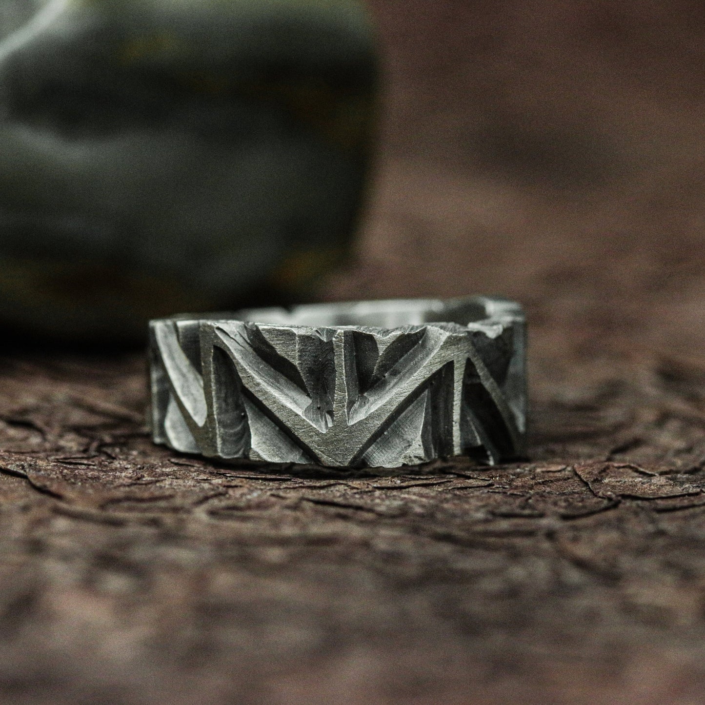 Runic Guard 925 Silver Handmade Ring ¨C Engraved Mystic Shield